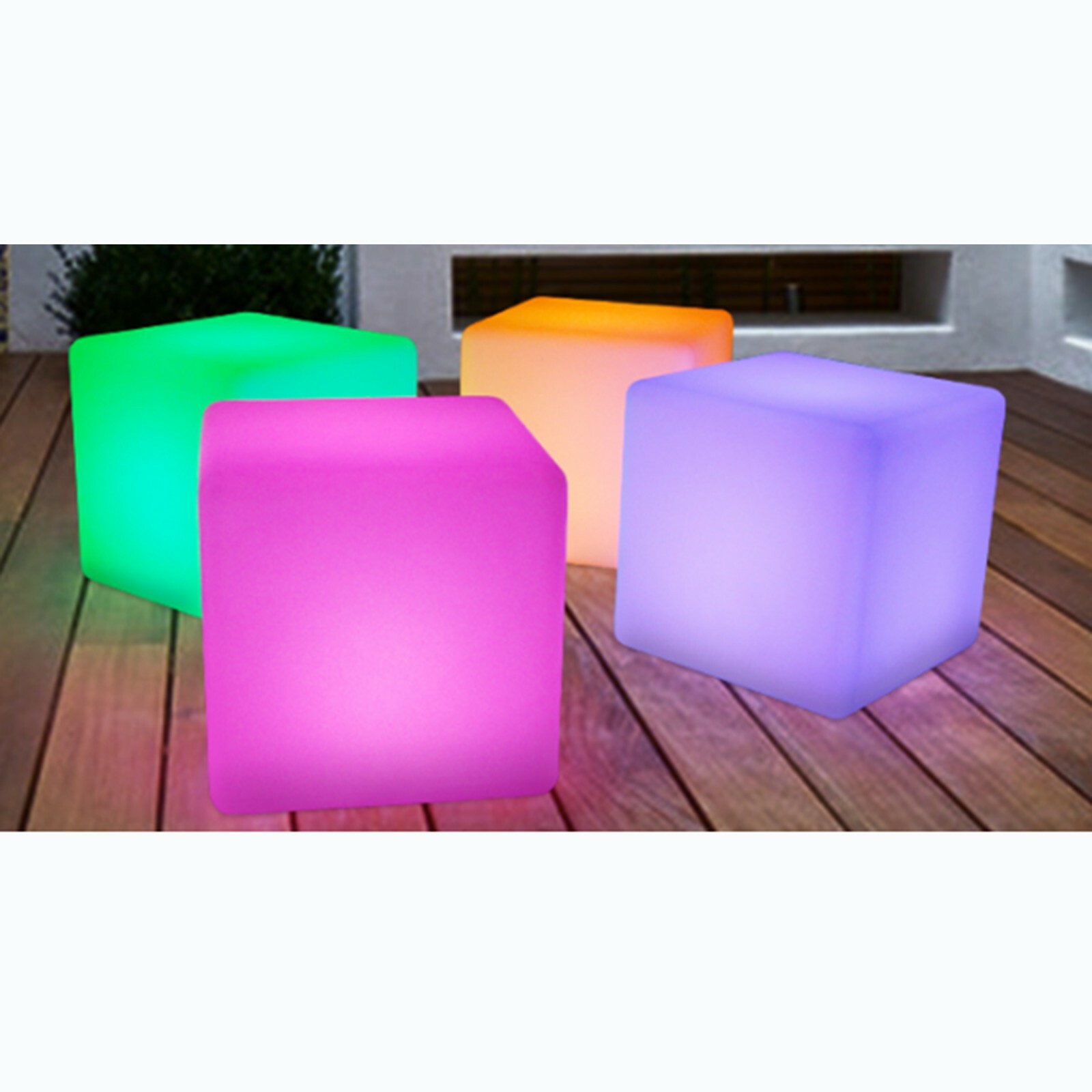 Cube LED RGB 16 Color Changing Light Stool Outdoor Indoor Patio Party Chair Seat