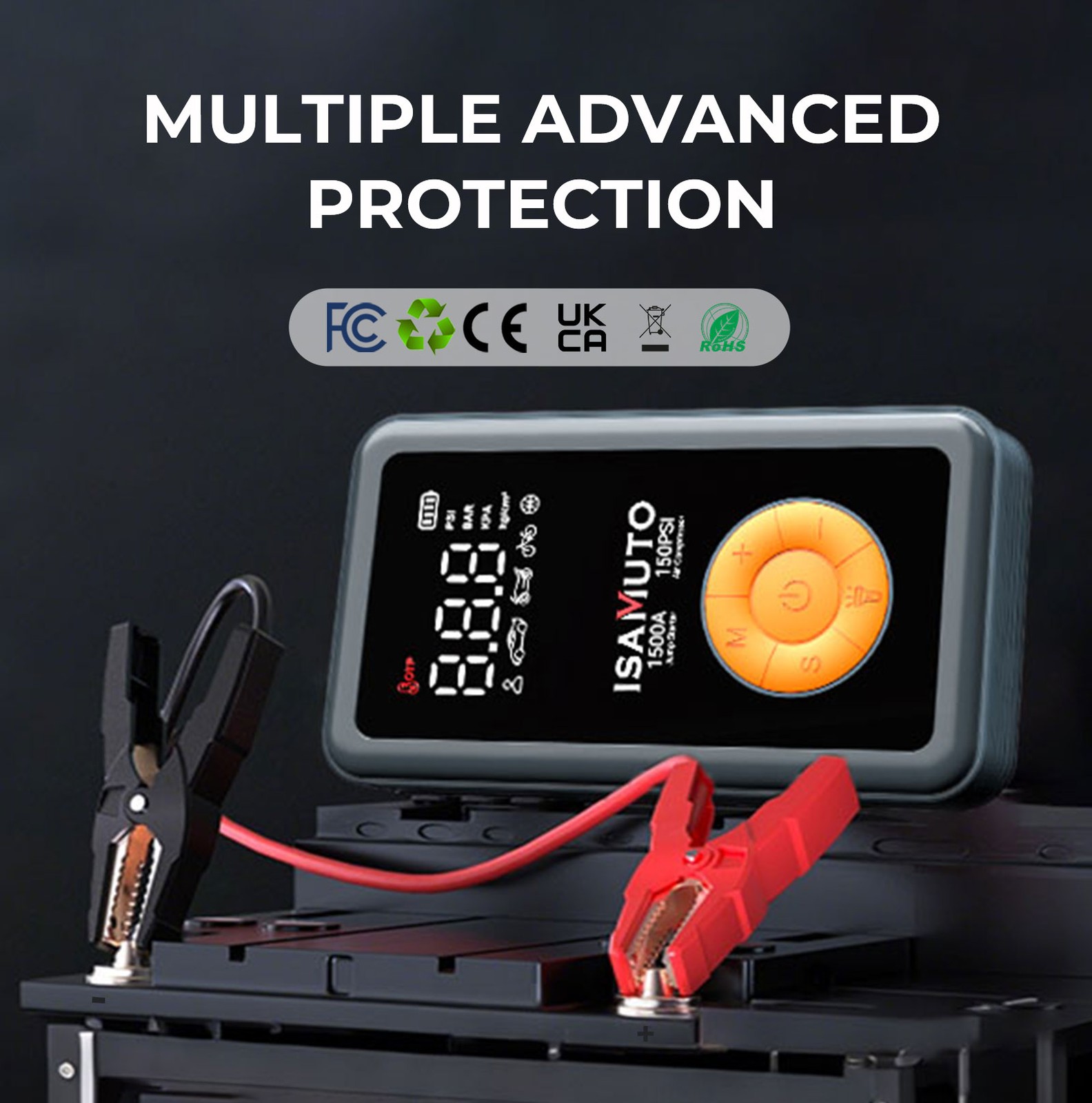 12000mAh 1500A Arrancador Cargador De Bateria Portatil Para Auto Carro Coche