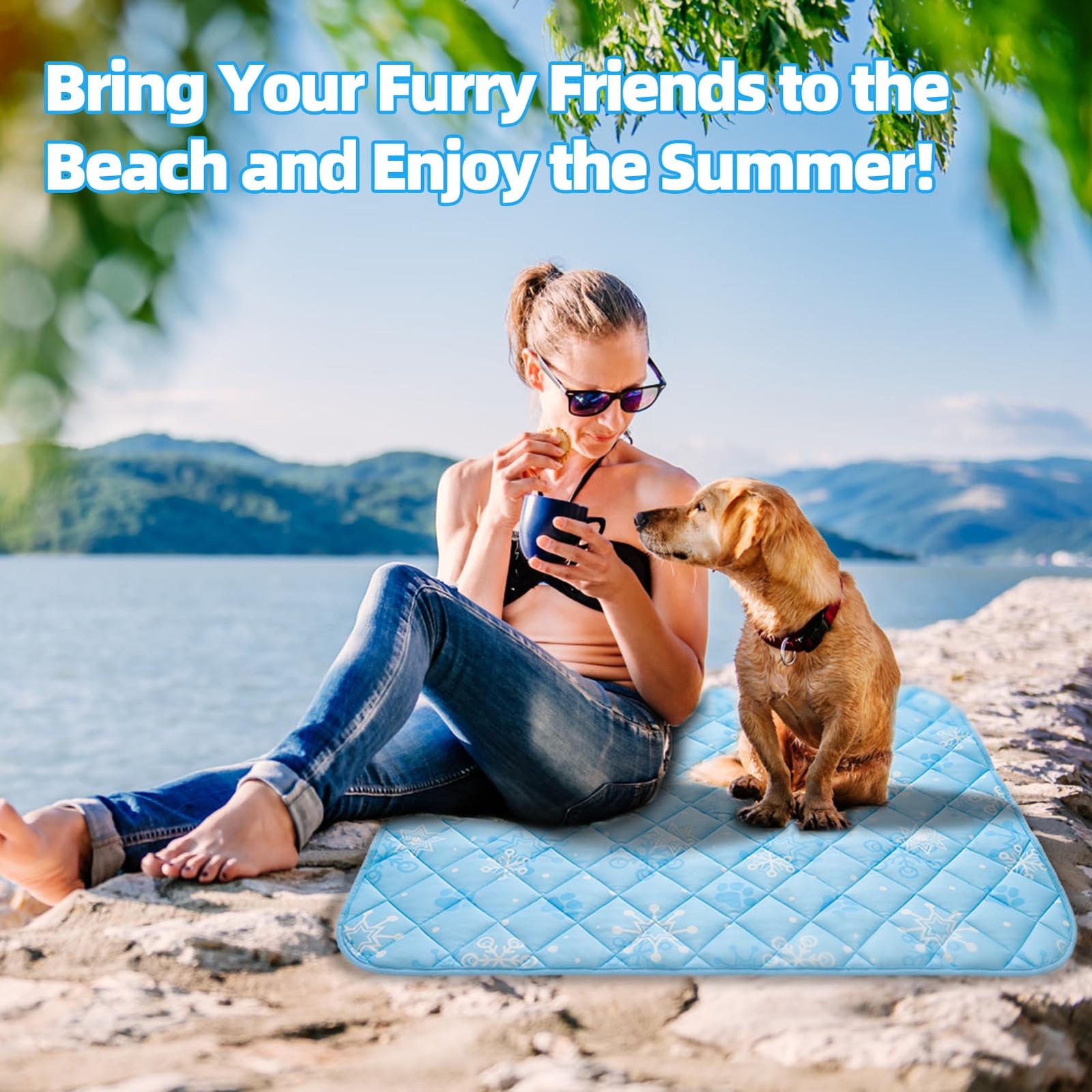 Dog Cooling Mat, 19.5" x 27.5" Thicken Self-Cooling Mat for Dog&Cat,Internal ...