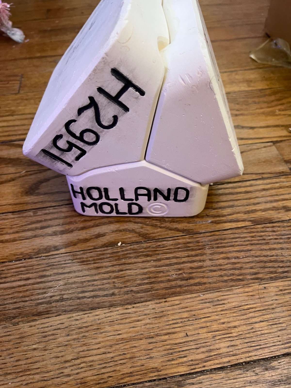 VINTAGE HOLLAND 2951 SMALL PUMPKIN BOWL CERAMIC SLIP CAST MOLD 9"x6.5"