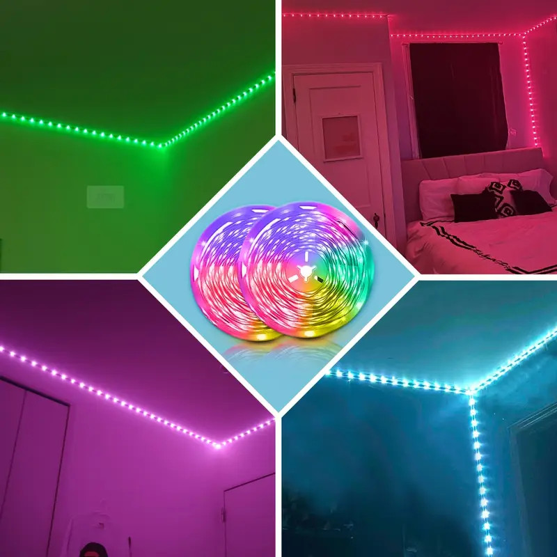 50 Ft LED Strip Lights, with 44 Keys Remote Control, Dimmable RGB Color Changing