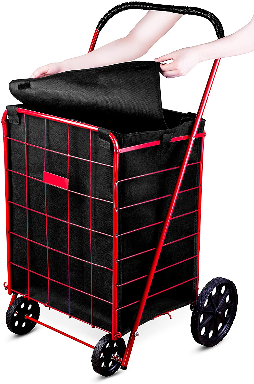 Folding Shopping Cart Liner Rolling Utility Trolley Grocery Basket Waterproof