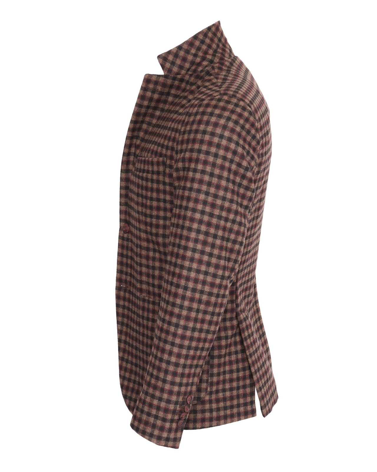 NWT EZZELINO SPORT COAT wool cotton brown black burgundy Italy 52 US 42