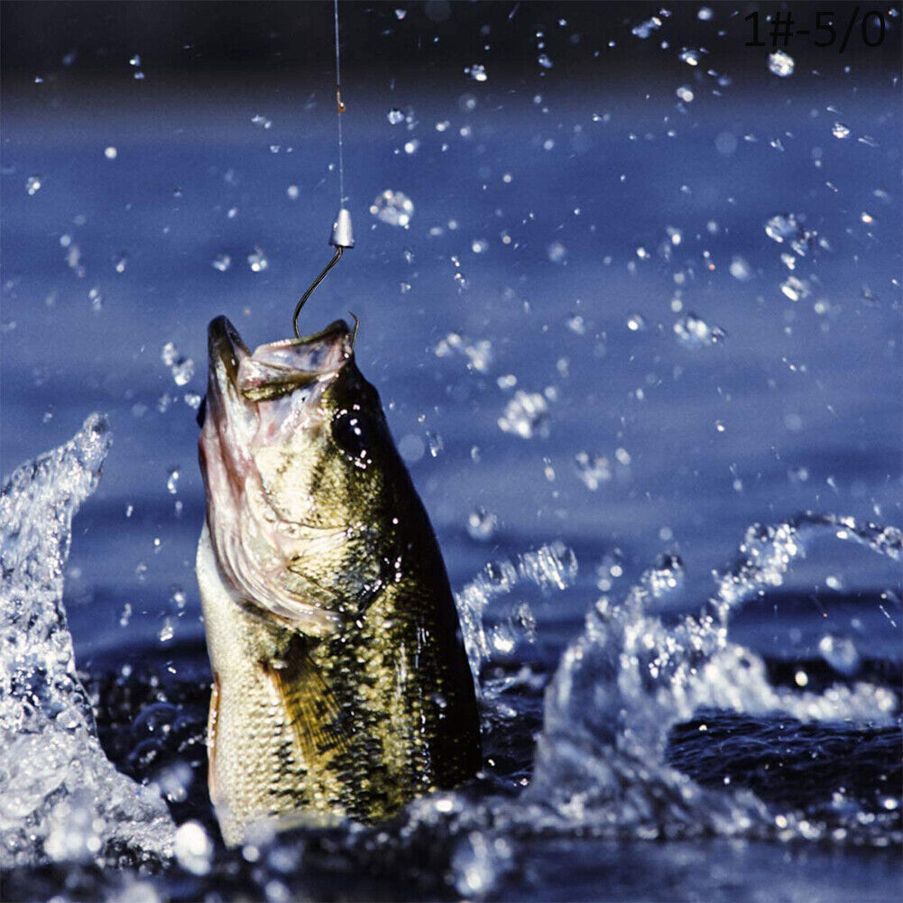 100pcs Circle Fishing Hooks 1# 1/0 5/0 Ultra Sharp Carbon Steel Octopus Offset