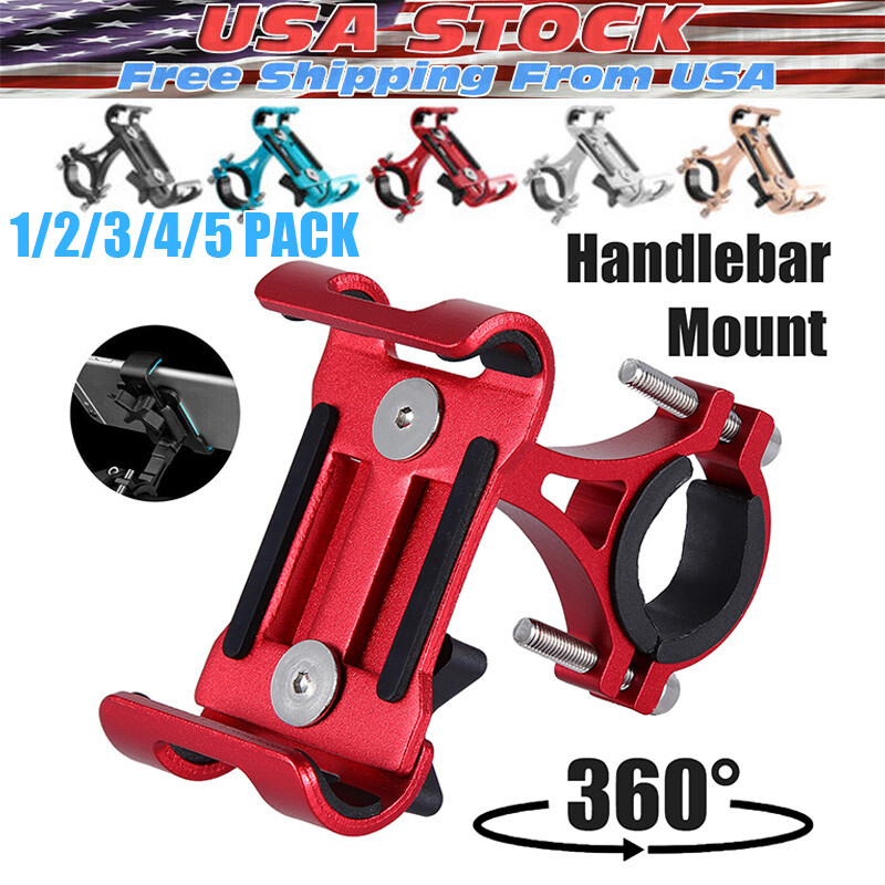 360° Aluminum Motorcycle Bike Bicycle GPS Cell Phone Holder Handlebar Mount New