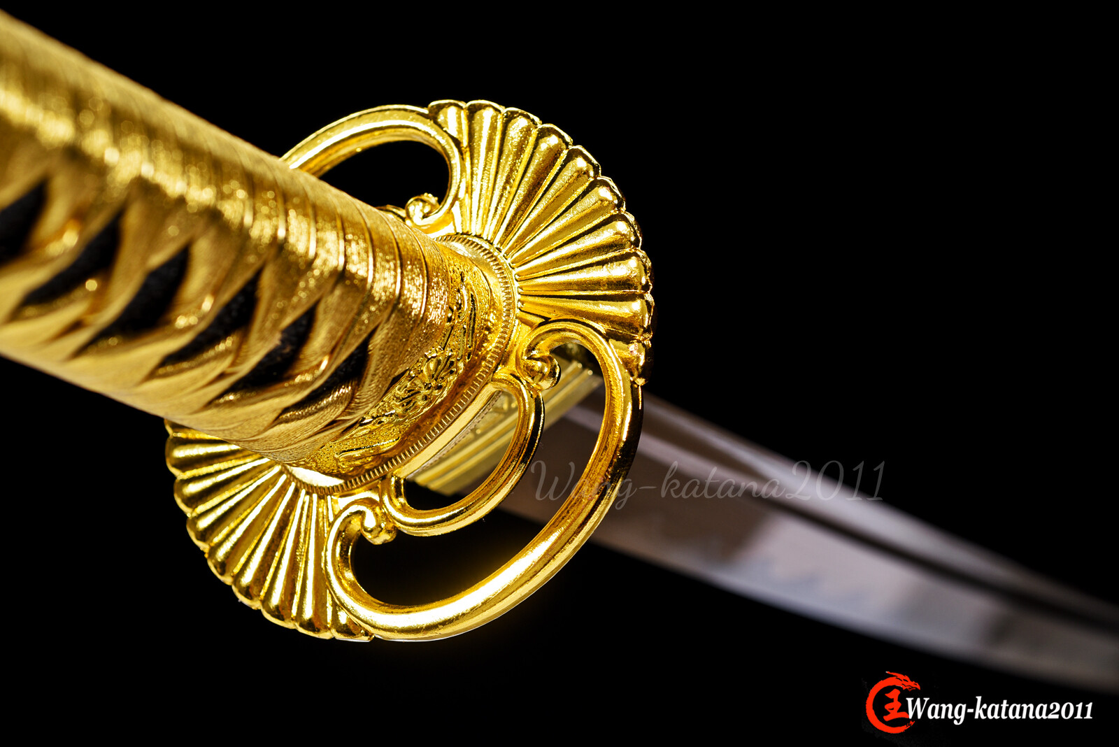 All Gold Katana 1095 Steel Sharp Battle Ready Japanese Samurai Functional Sword