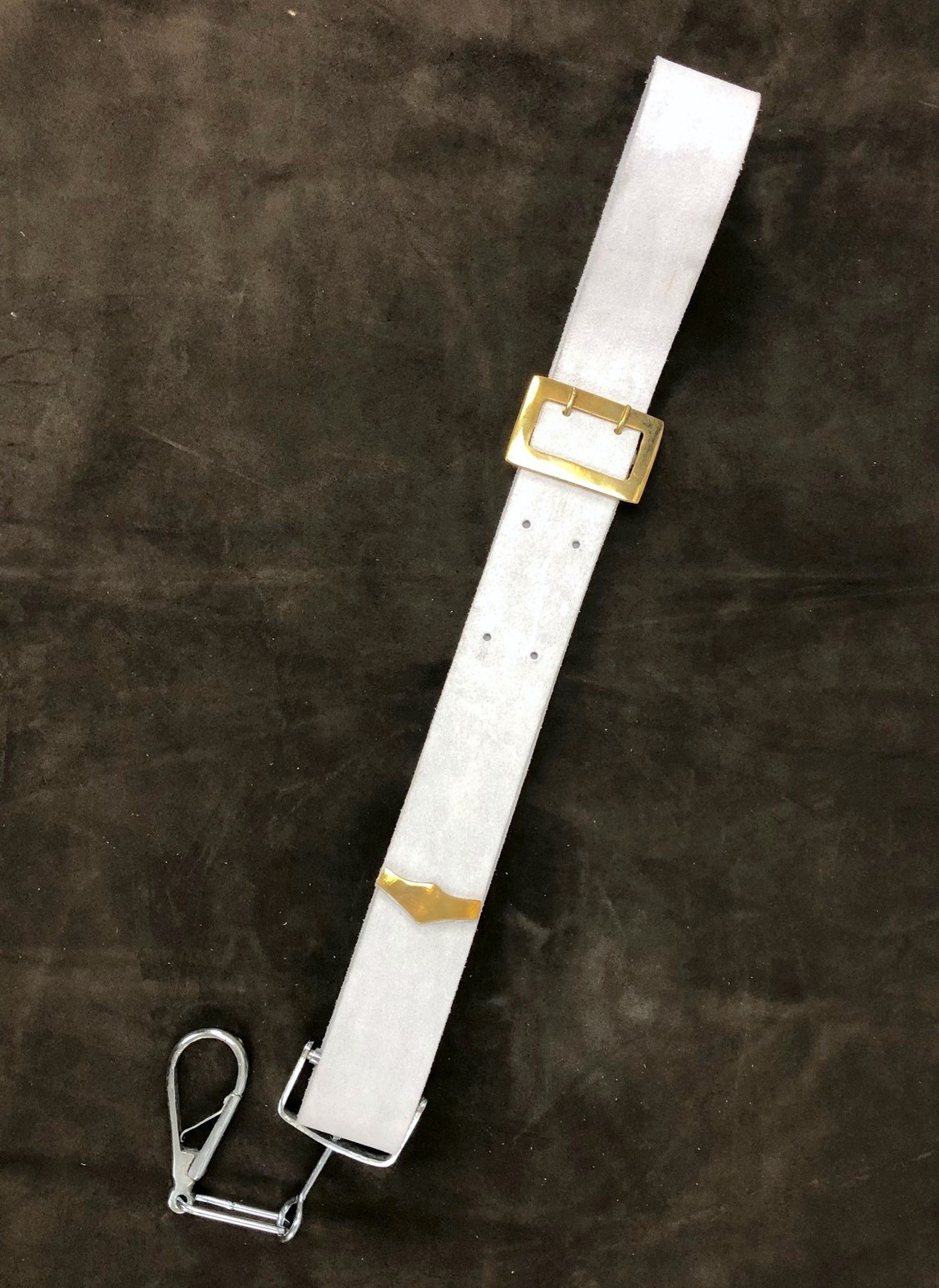White Buff Leather Cavalry Carbine Sling with Clip