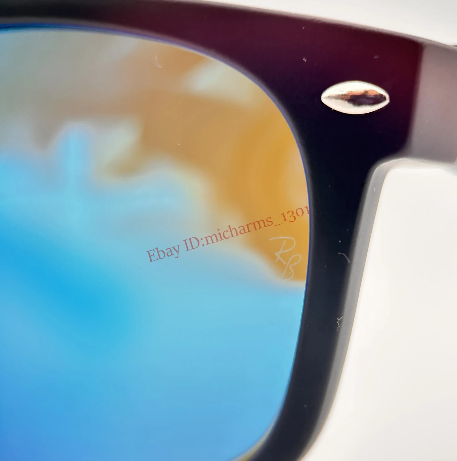 Ray-Ban Wayfarer FLASH Rb2132 Lens Blue Flash 622/17 Sunglasses 55mm