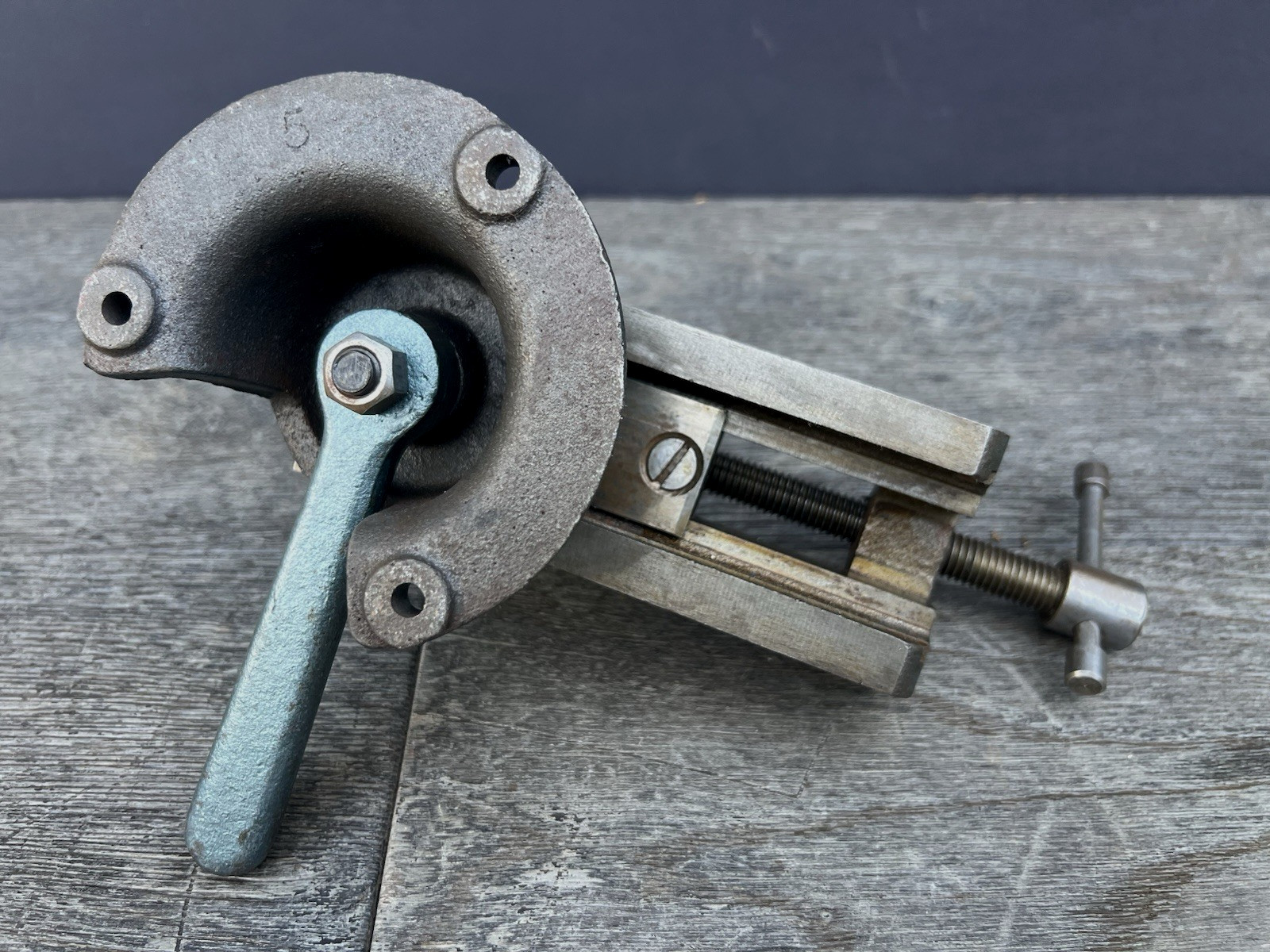 Vintage Palmgren Drill Press Vise w/ Cast Iron Swivel Base/Stand - 2.5" Jaws