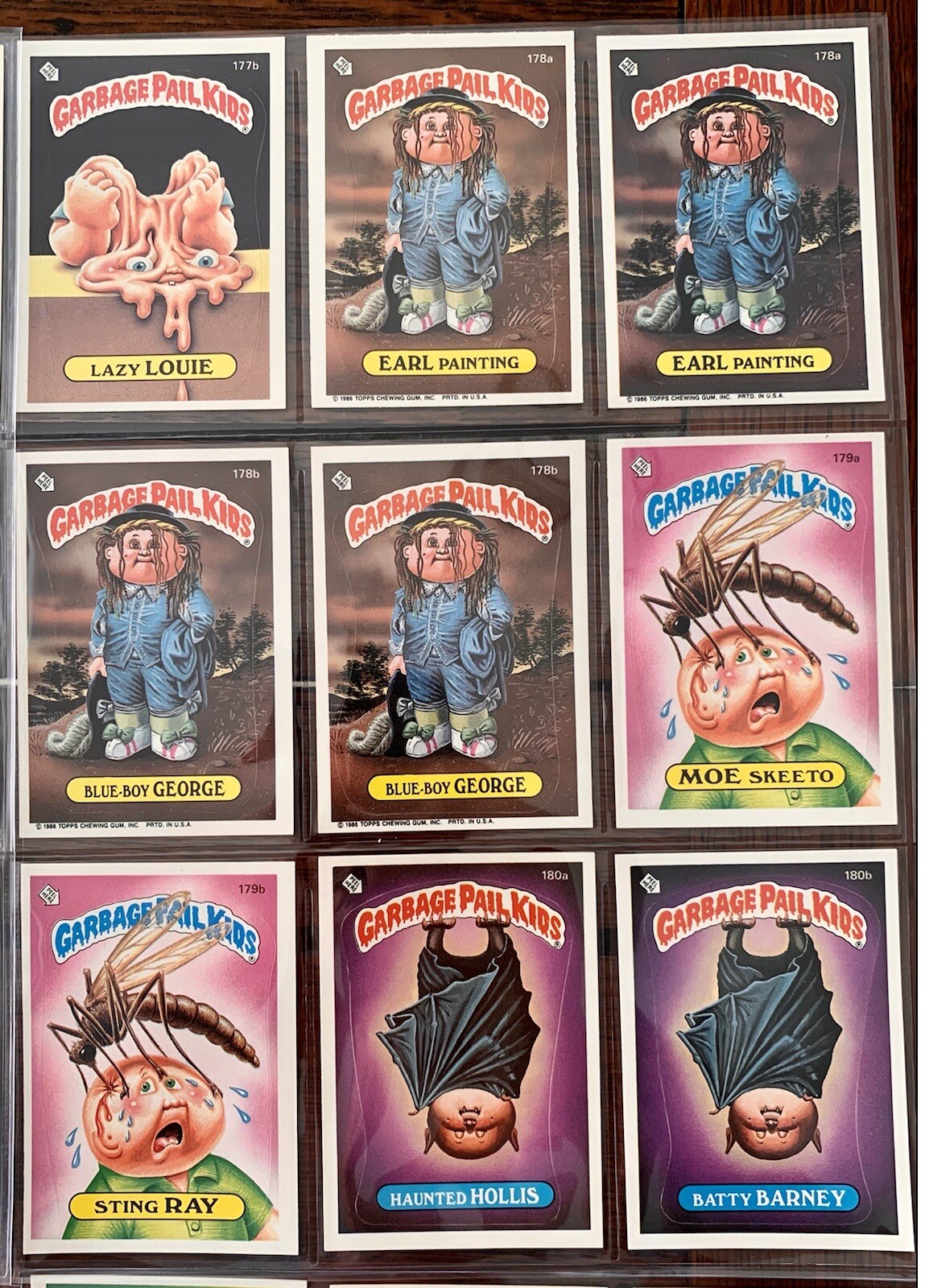 1986 GARBAGE PAIL KIDS OS5 ORIGINAL SERIES 5 COMPLETE 88 CARD VARIATIONS SET.