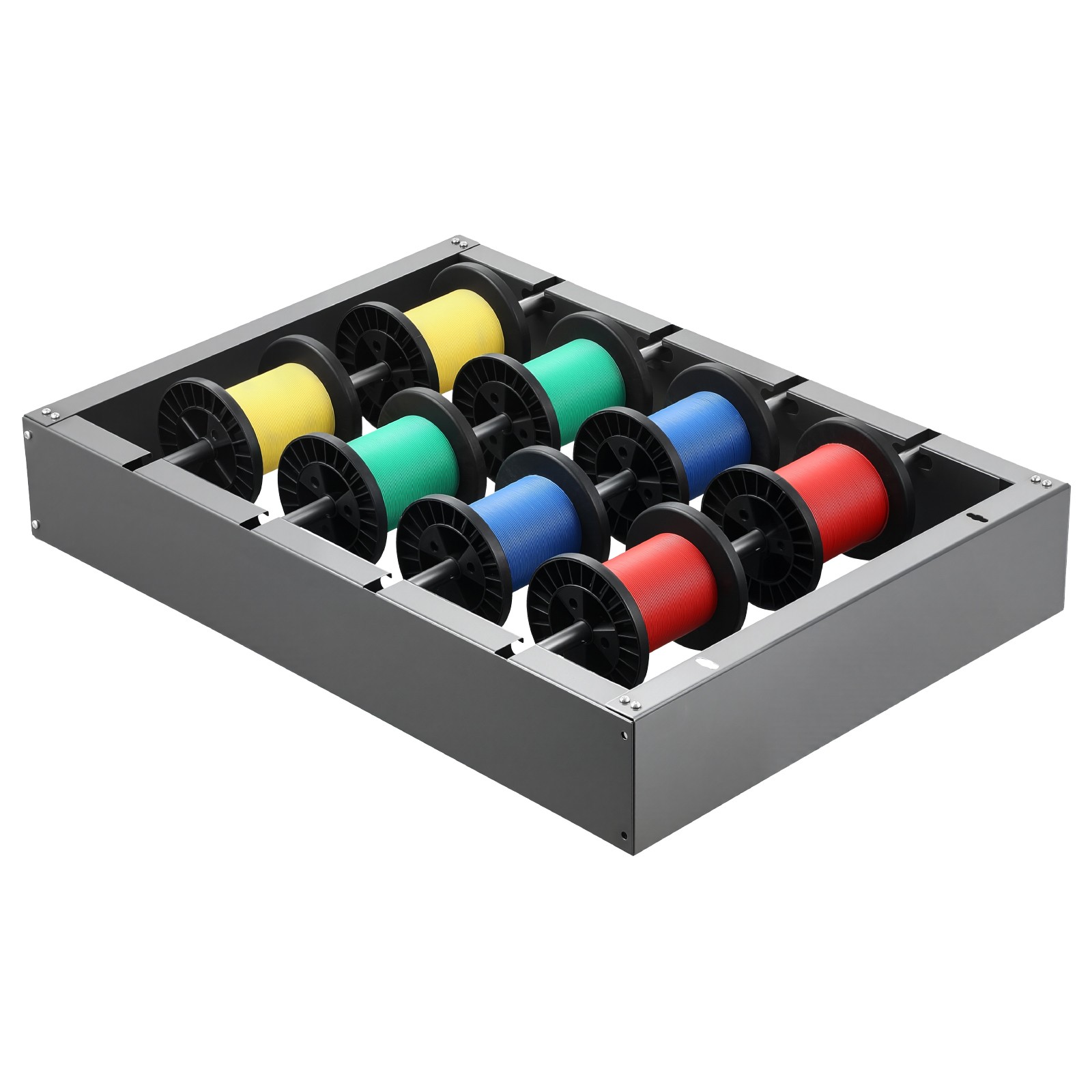 Wire Spool Rack 4 Adjustable Rods Spool Holder Wall Mounted 150 lbs Capacity