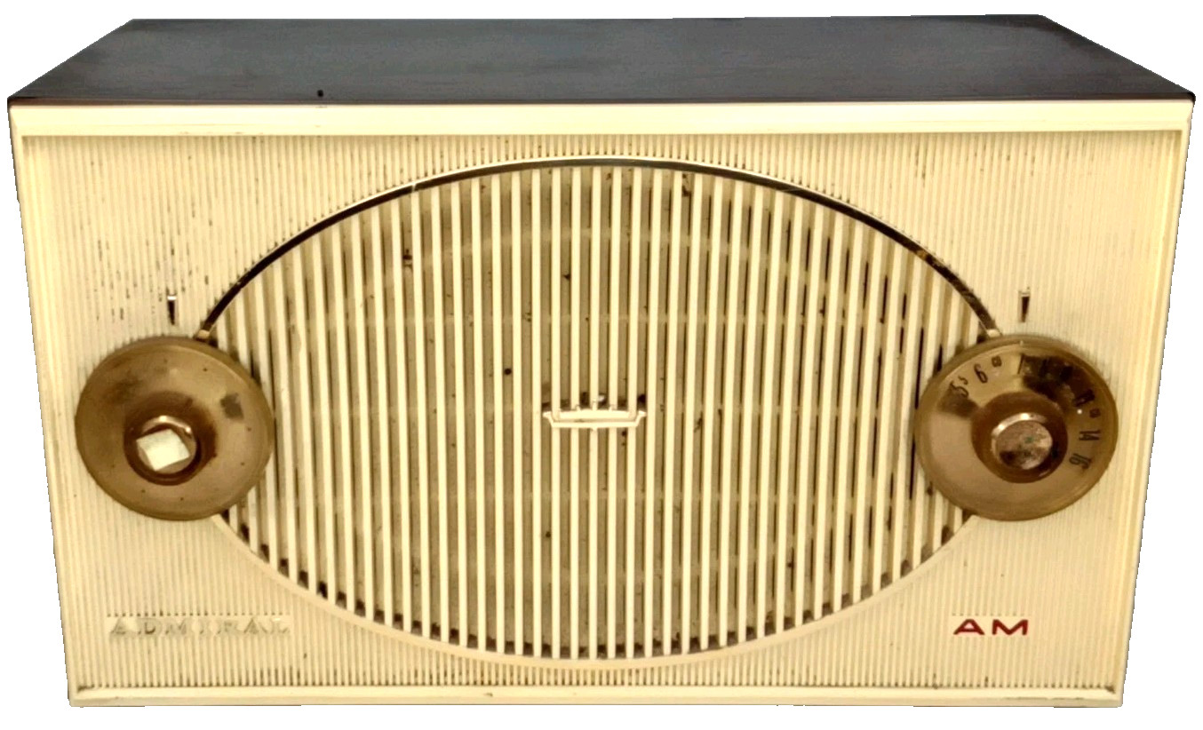 Mid Century Modern AM Radio Admiral Winston Model Y3027A Brown Made In USA 1950s