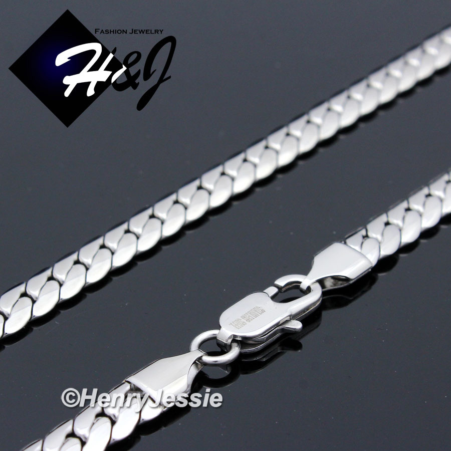 18-40"MEN Stainless Steel 3/4/5/6/8mm Silver Miami Cuban Curb Chain Necklace*155
