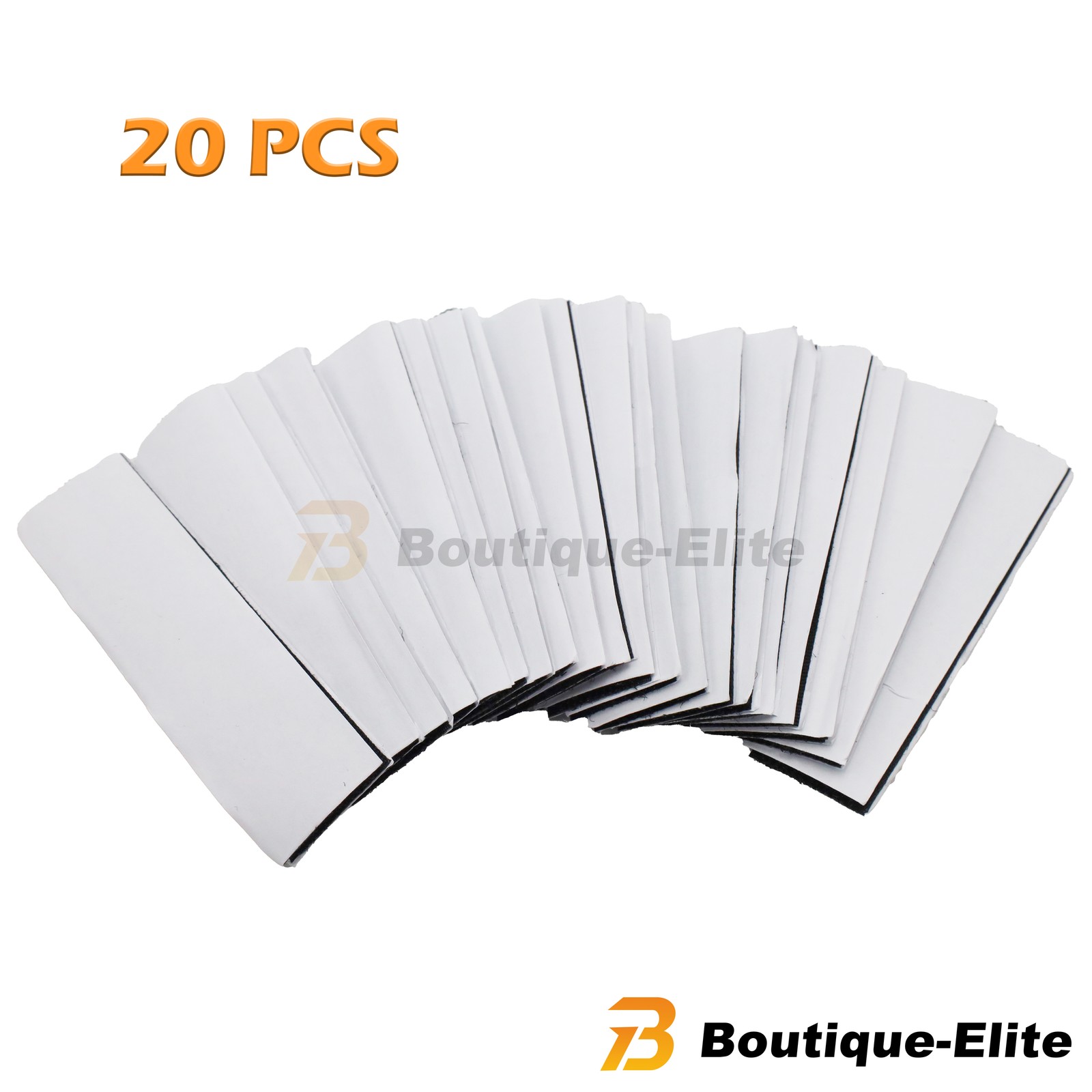 20 Sets Heavy Duty Hook & Loop Adhesive Strips 1x4” Black Sticky Back Fastener