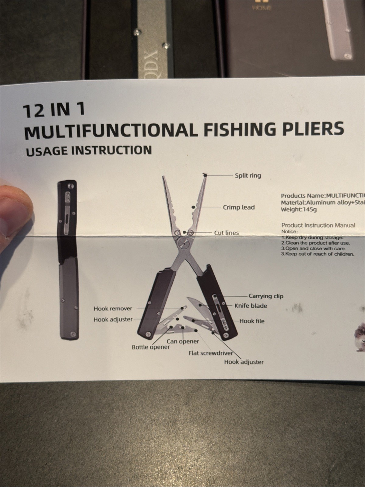 12-in-1 Pen-Sized Folding Fishing Pliers, Marine-Grade Stainless Steel Profes...