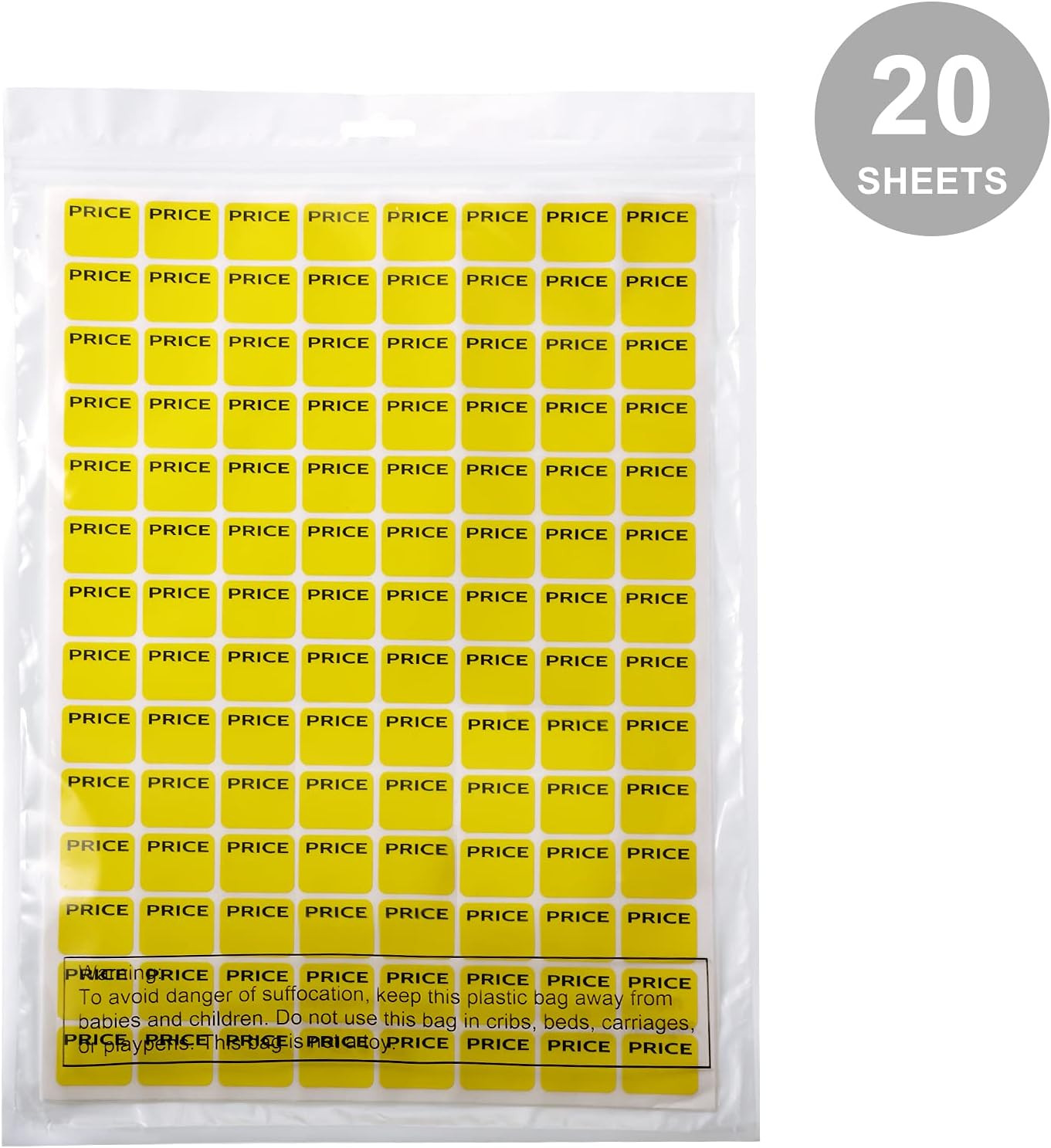 2240 Pcs Yard Sale Price Stickers, Prepriced Pricing Labels, Yellow
