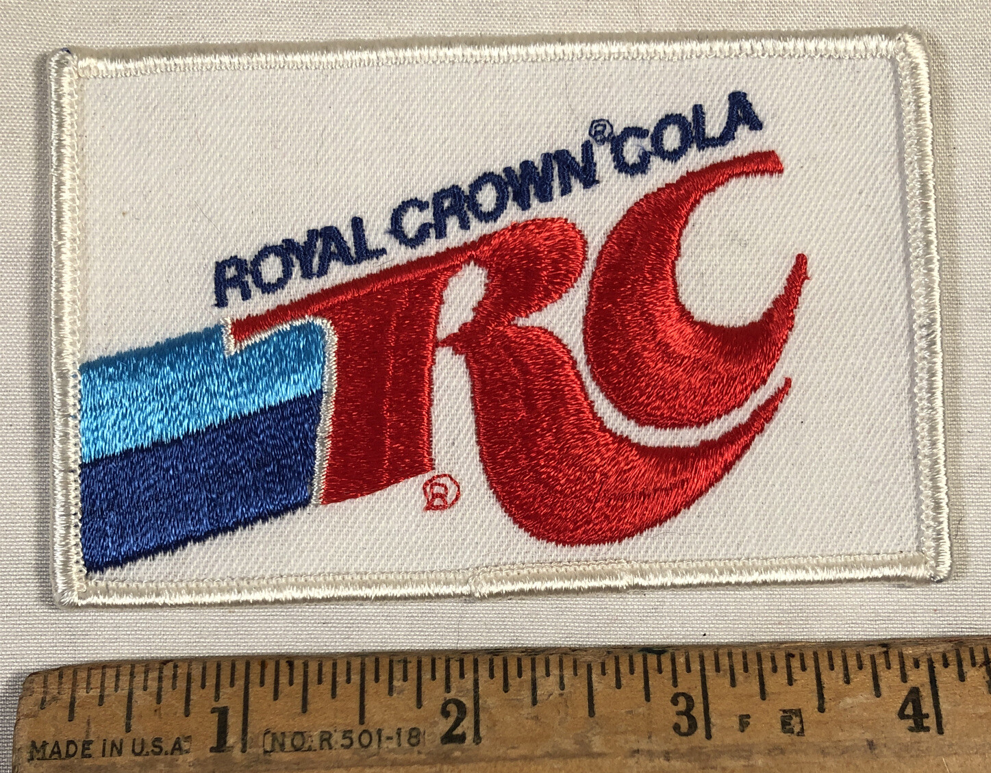 Vintage RC Cola Logo Patch Royal Crown Soda Pop Iron On