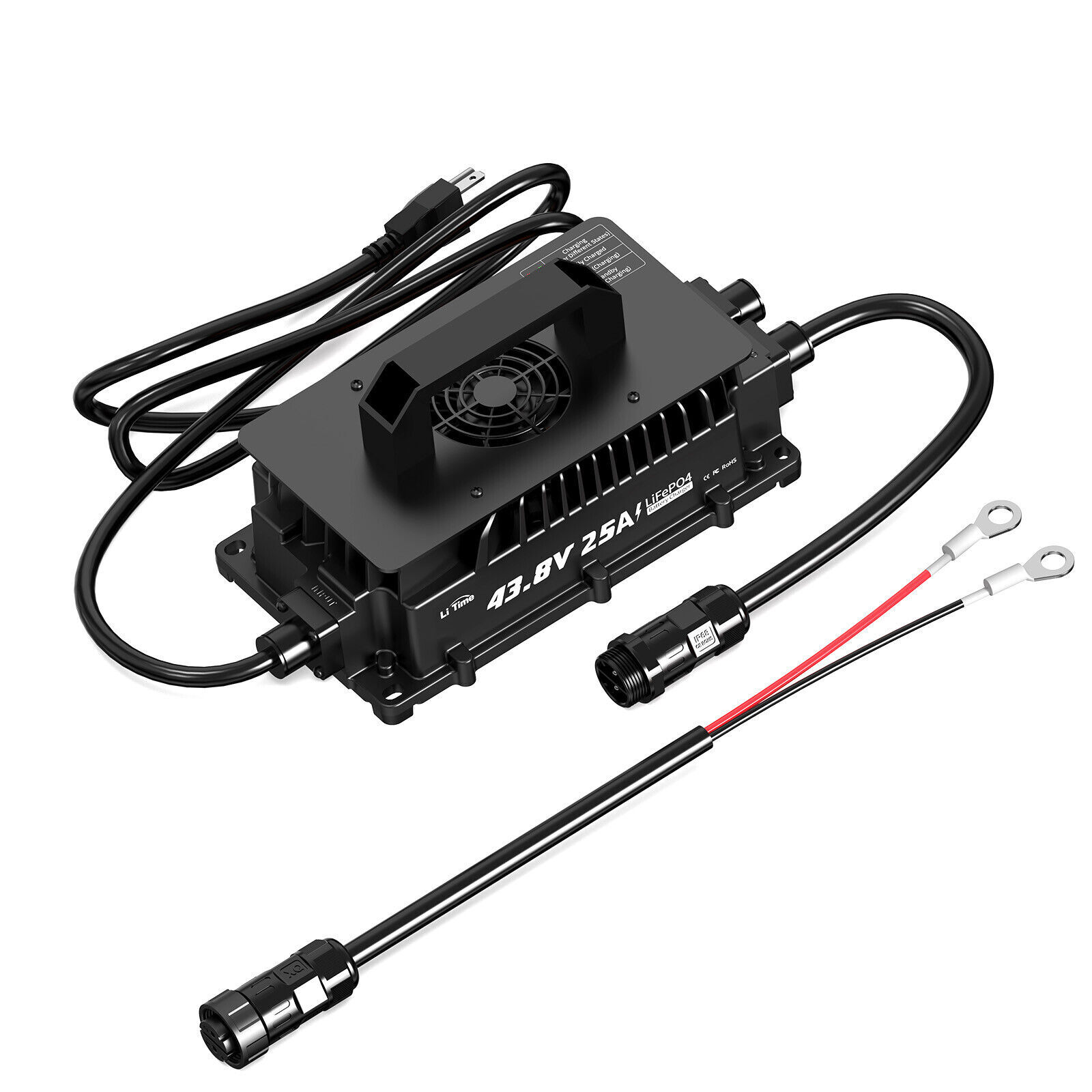 LiTime 43.8V 25A Waterproof AC-DC Charger for 36V(38.4V) Lithium LiFePO4 Battery