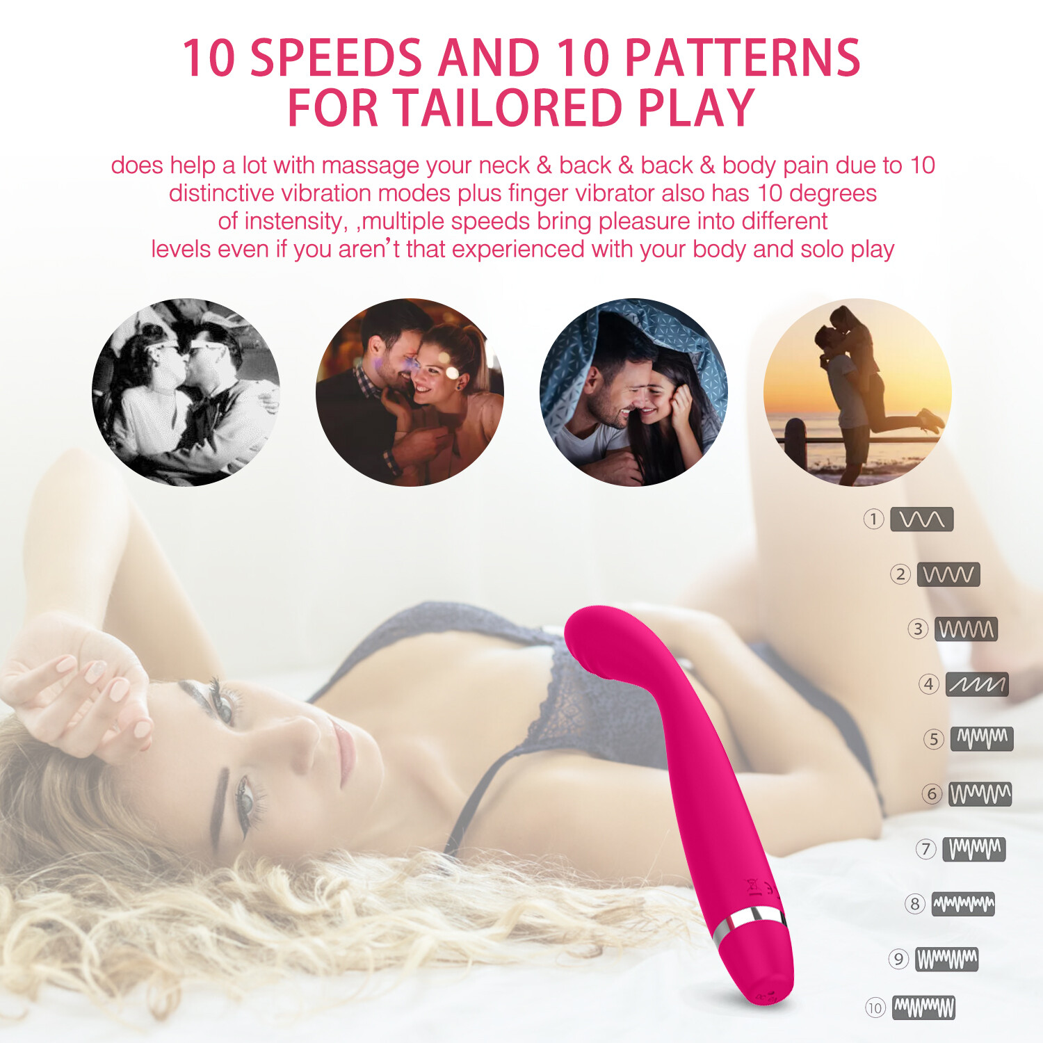 Sex Toys for Women Orgasm-Vibrator-Clit-G-Spot-Dildo-Massager-Rechargeable-Anal