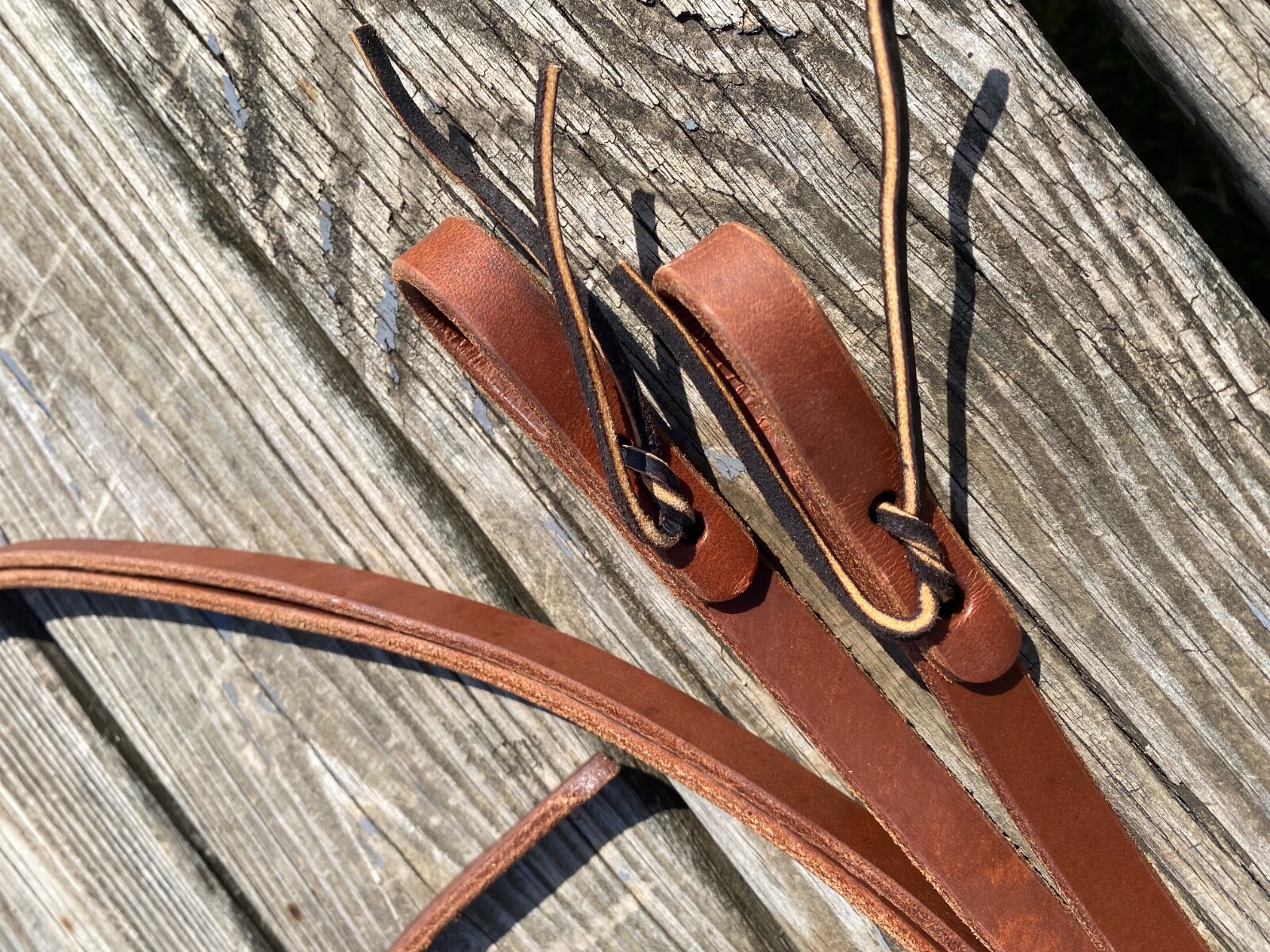 Harness leather Western split reins 7 ft X 1/2” Amish made in USA