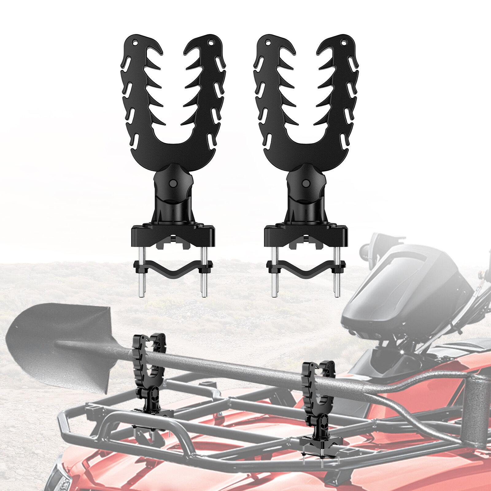 UTV ATV Gun Holder Bow Rack Tool Grip Shovel Rack Mount for Sportsman Yamaha