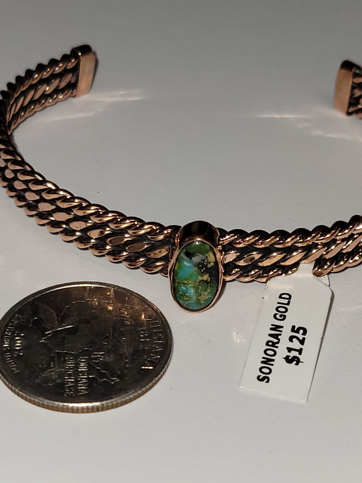 Sonoran Gold Turquoise Copper Cuff Bracelet New Free Shipping