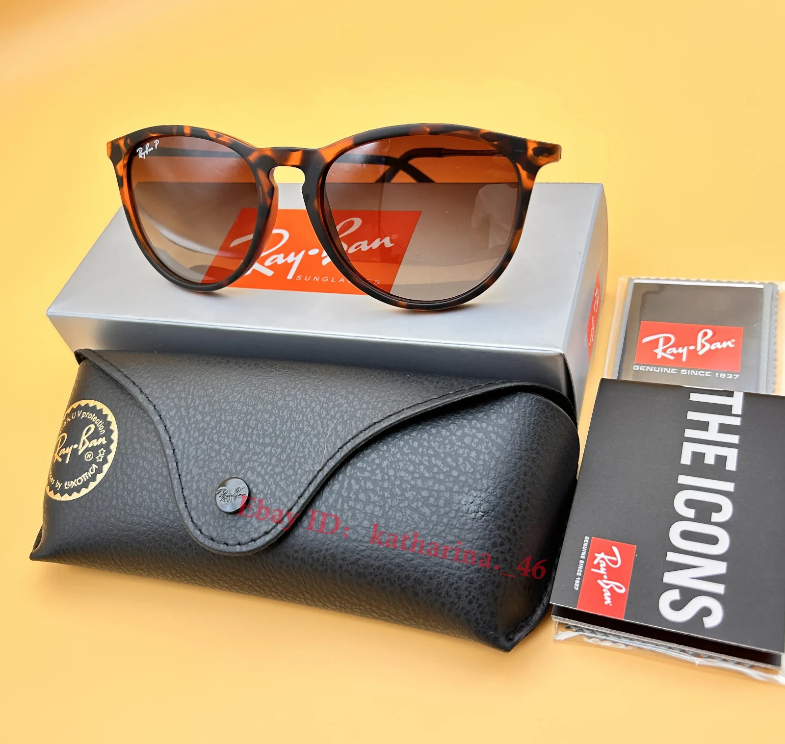 RB4171 Ray-Ban Erika Polarized Sunglasses Tortoise Frame Brown Gradient 54mm