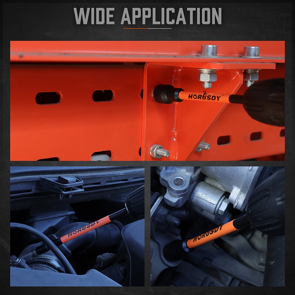 18PC Impact Magnetic Nut Drivers Set SAE & Metric Extra Long 1/4" Hex Shank Case