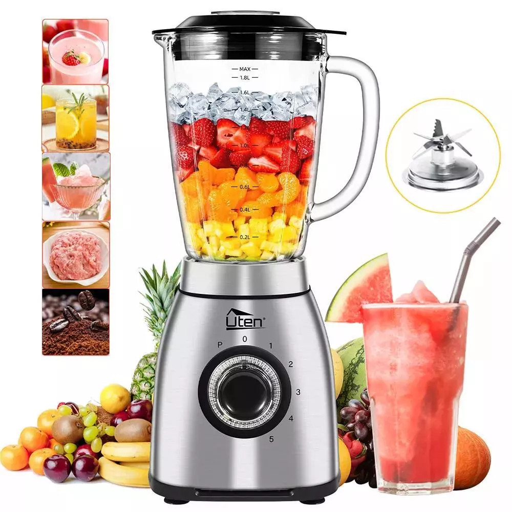 Blender Glass Stainless Steel 800W Ice Crusher Smoothie Maker Universal Mixer