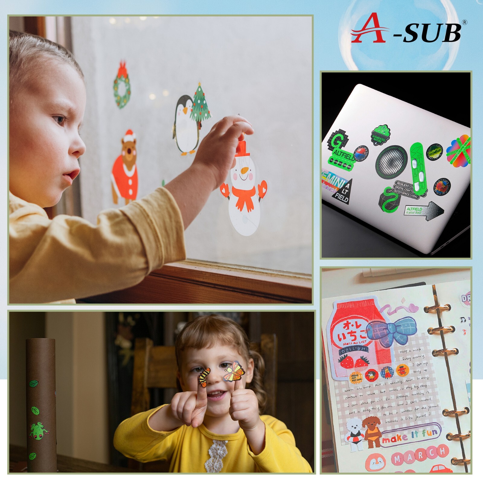 A-SUB Printable Vinyl Sticker Paper for Inkjet Waterproof Matte White 50-200 PK