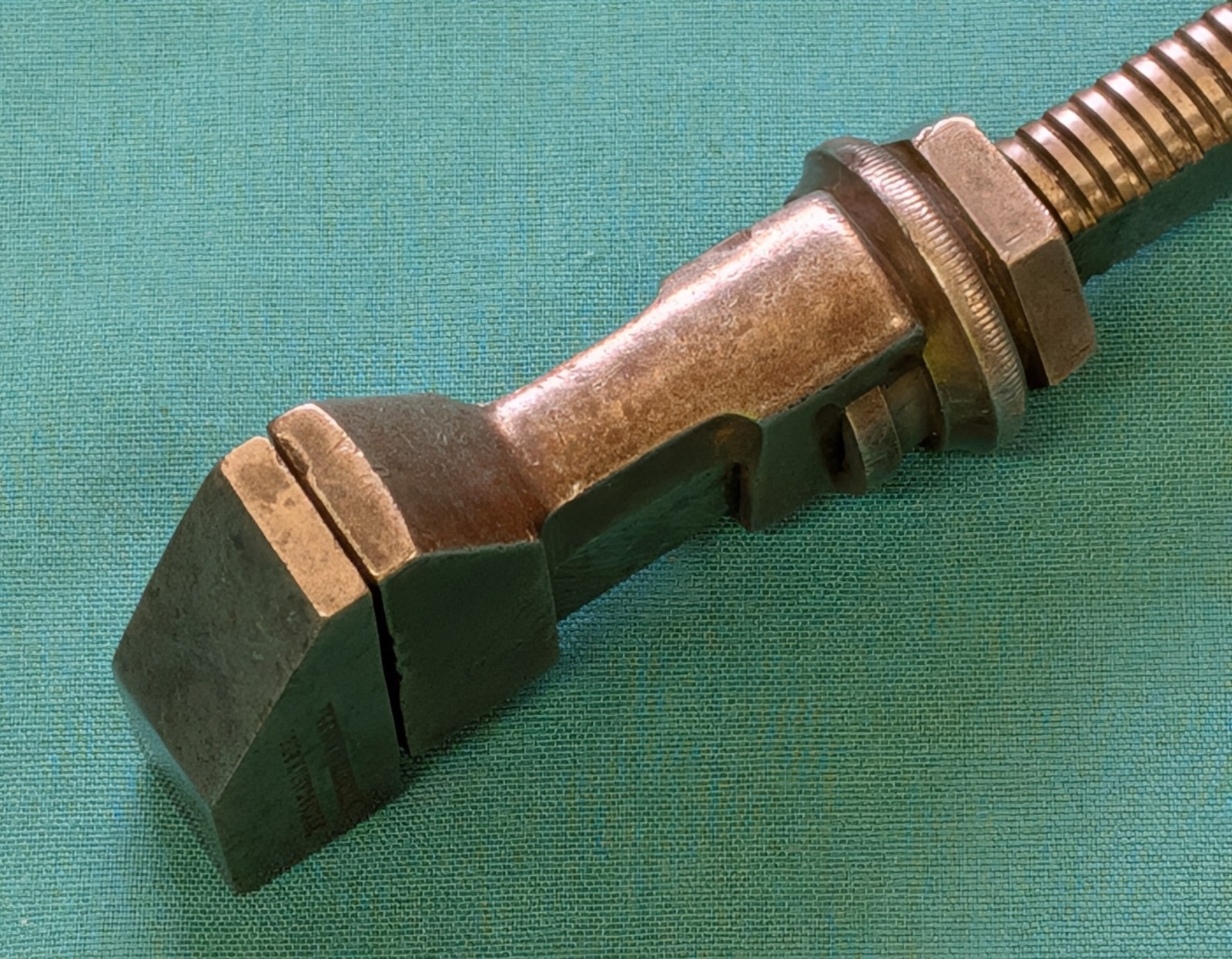 1900's Bemis & Call Co. No. 37 Nut/Monkey Wrench 10" Wood Handle Merrick Pattern