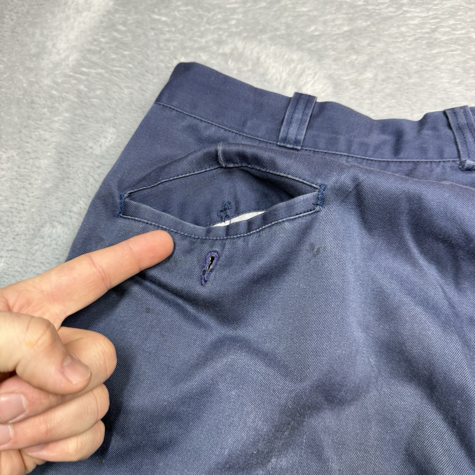 Vintage Lee Chetopa Twill Sanforized Pants Men Fits 34X28 Blue Thrashed Stained