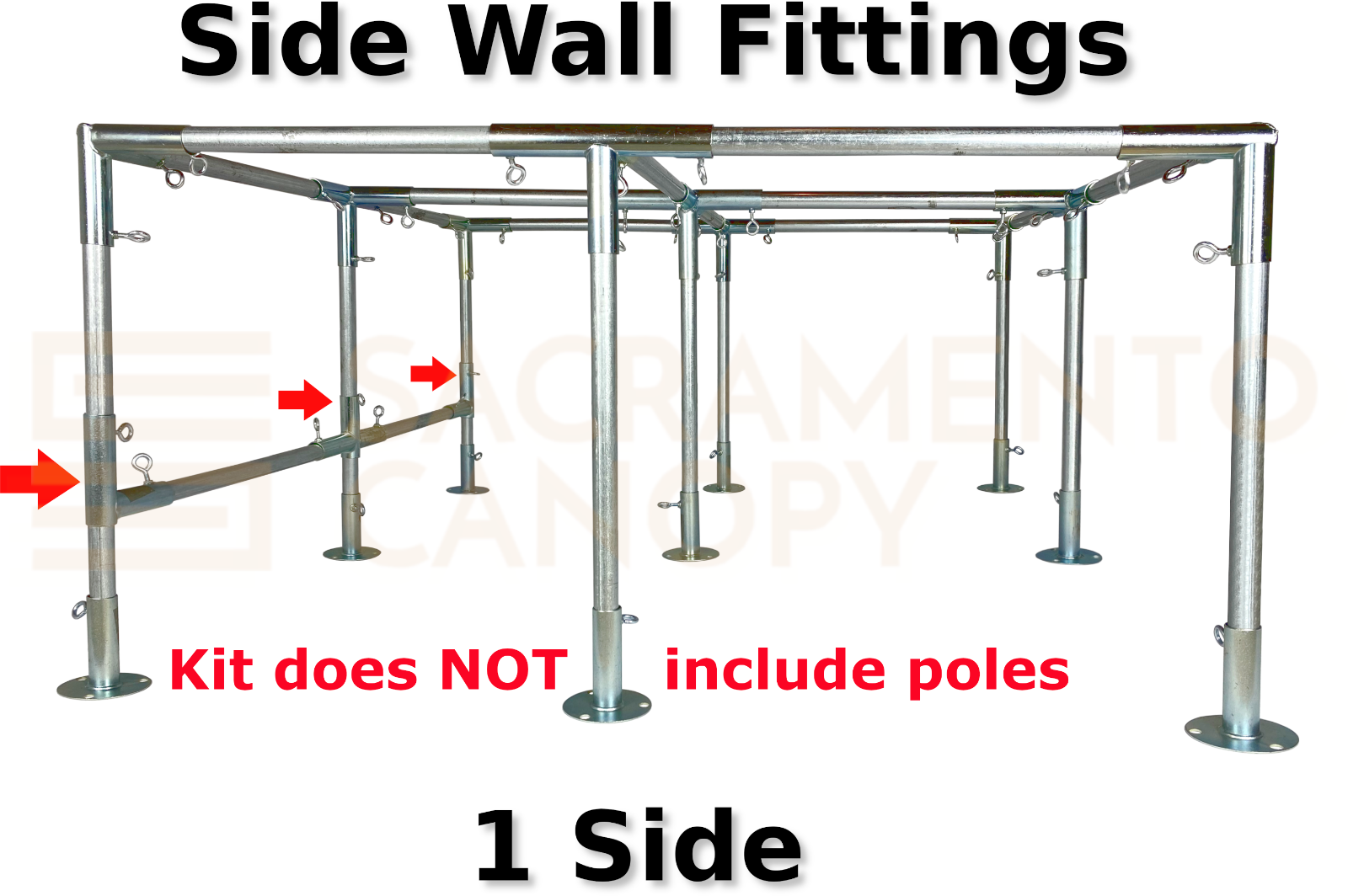 20' Wide Flat Roof Canopy Fittings Kits, DIY Metal 1" EMT Carport Frame Parts