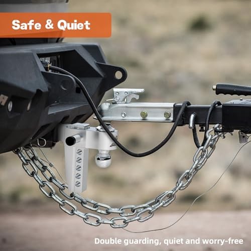 Adjustable Trailer Hitch (2.5" 2" & 2.5" Receivers（Sleeve Included）6" Drop/Rise