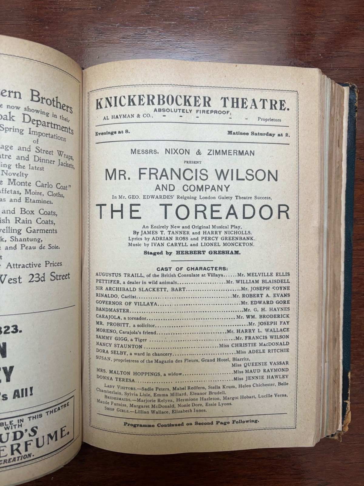 ANTIQUE THEATRE PROGRAMS 1901-1905 - 45 BOUND IN A BOOK MANY THEATRES BARRYMORE
