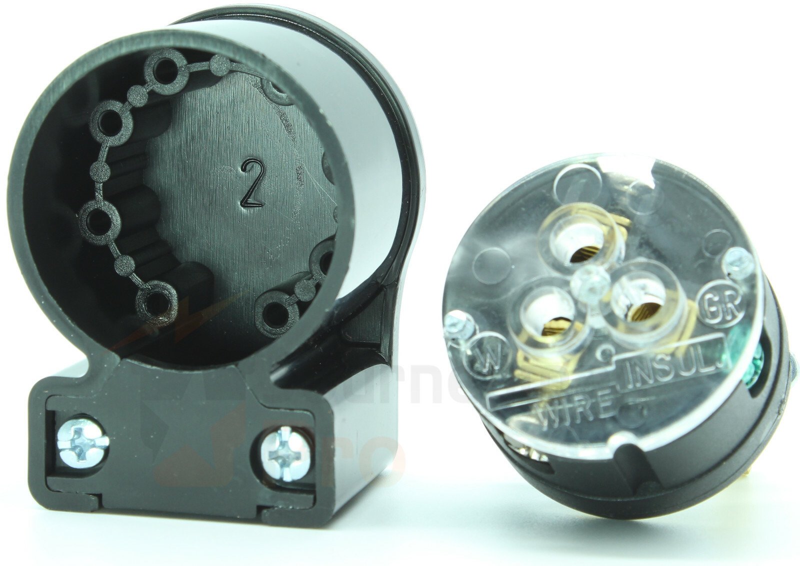 Male 90 Right Angled Extension Cord Replacement Ends 15A 110V Power Plug Repair