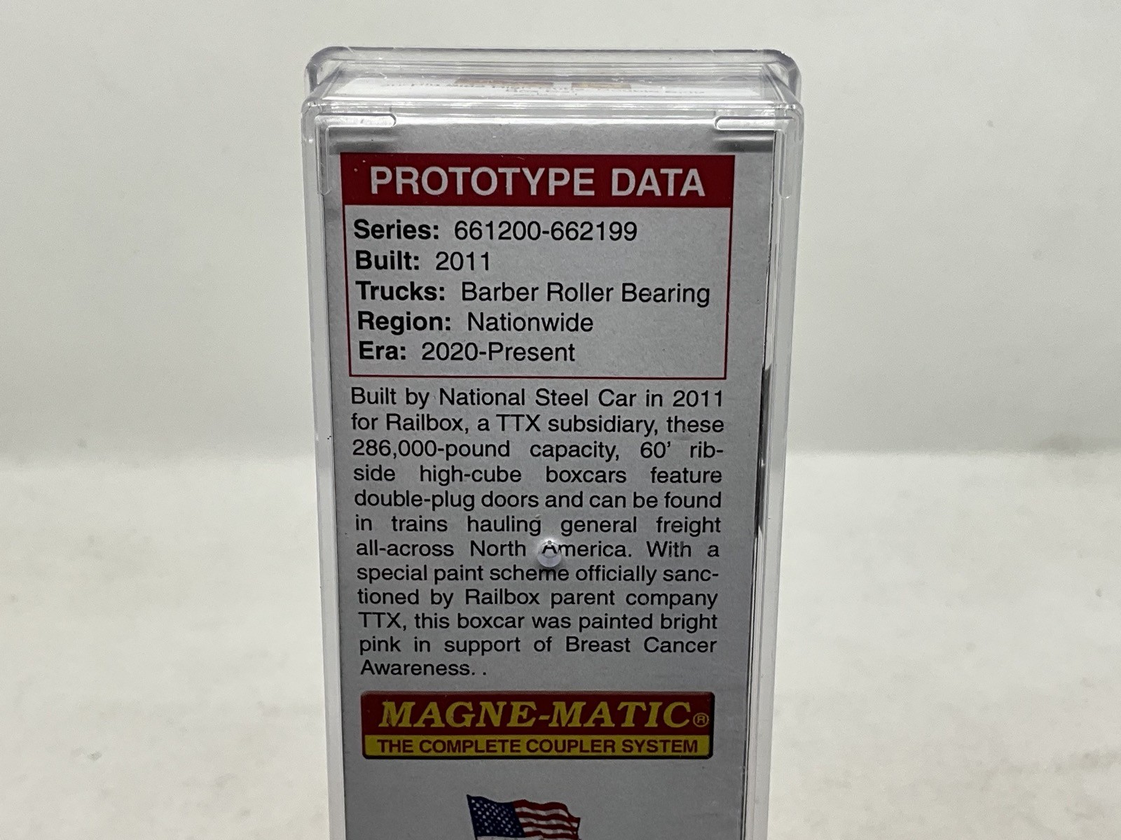 NIB MicroTrains N Scale TTX Pink 'On Track for a Cure' 60 Ft HighCube Boxcar