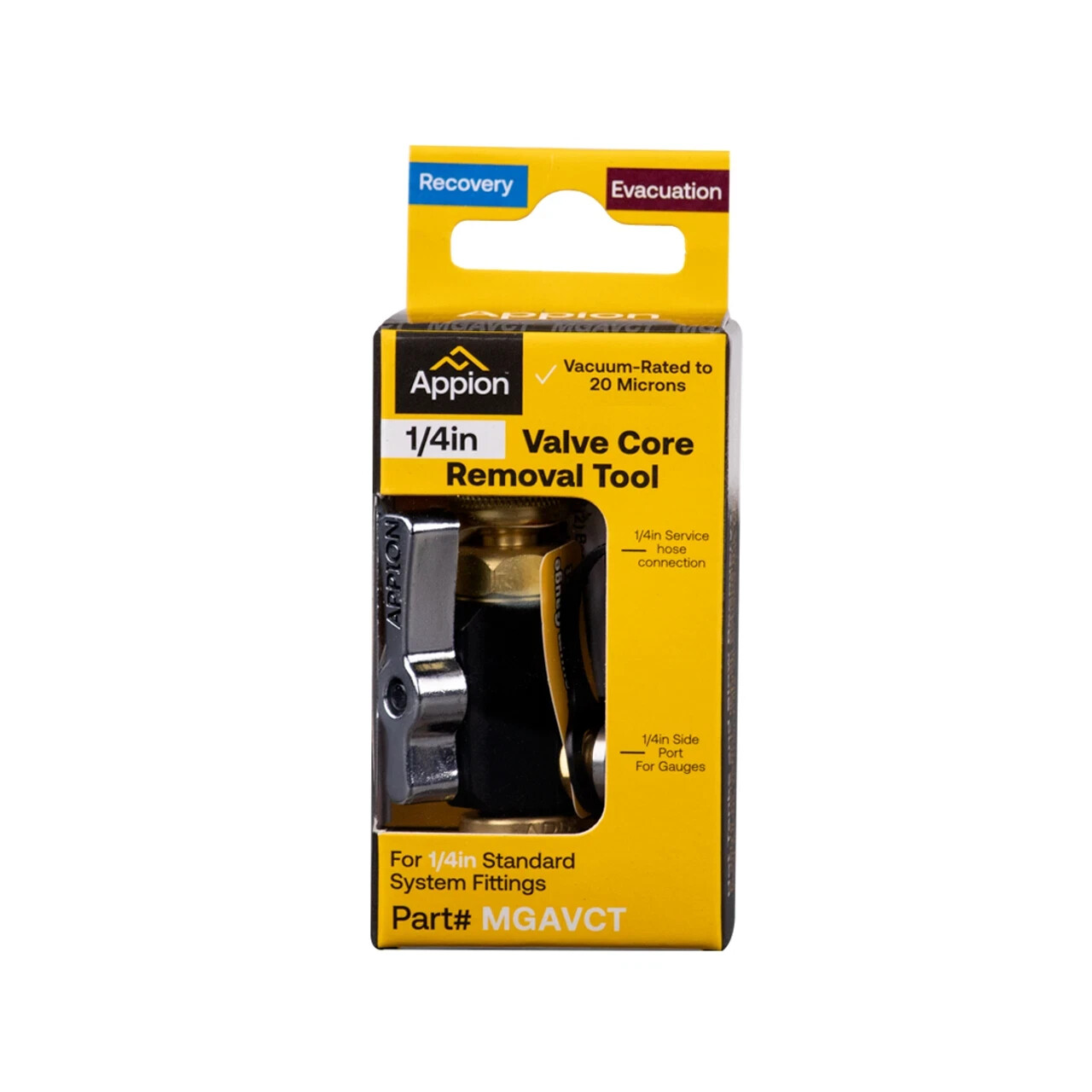 Appion MGAVCT 1/4" MegaFlow Vacuum-Rated Valve Core Removal Tool