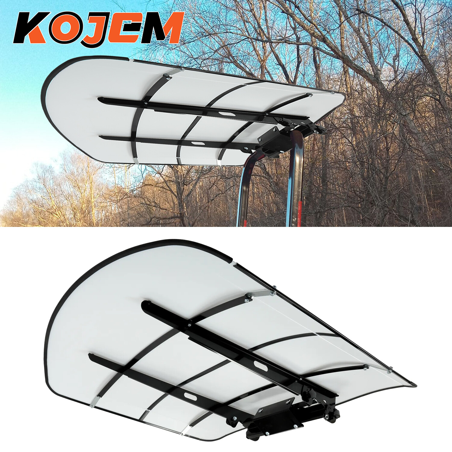 Tuff Top Tractor & Mower Canopy 52" X 52" For 2" x 2" or 2" x 3" ROPS -White