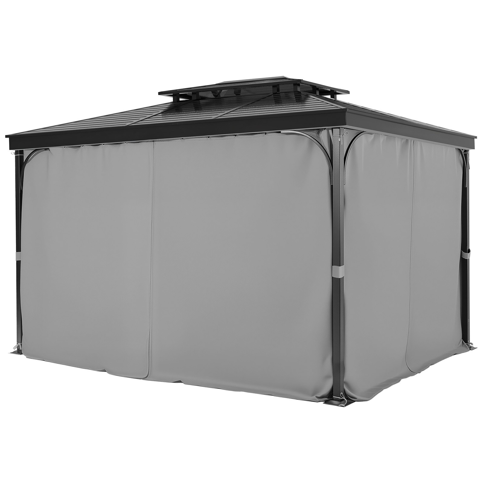 Gazebo Privacy Curtain 10' x 10' x 6.9' Waterproof Gazebo Curtains Gray