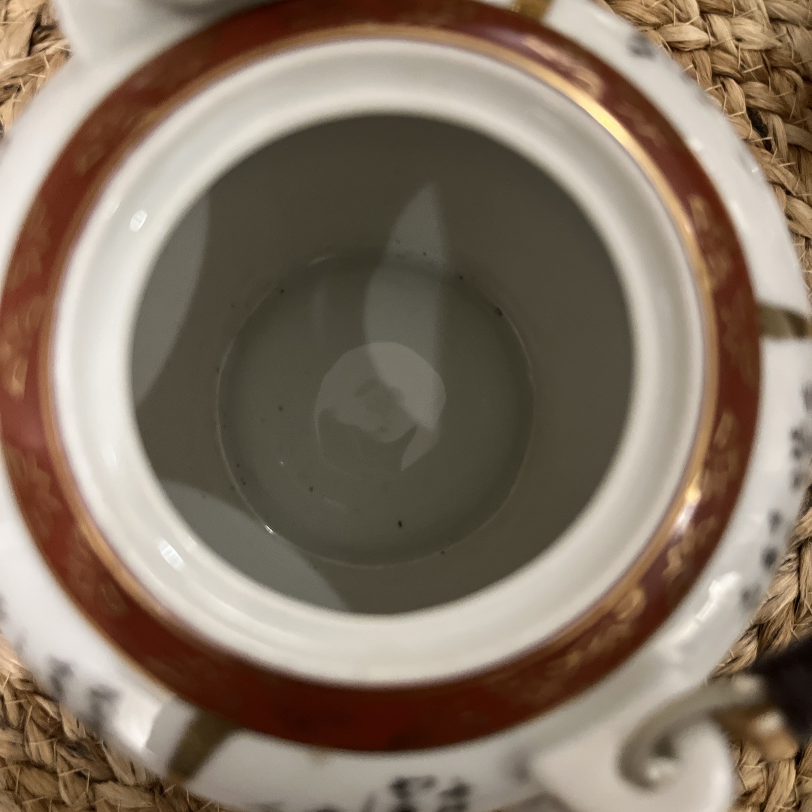 Antique Japanese Kutani Porcelain Teapot with 6 cups