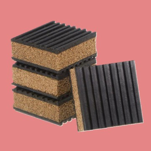 4 Pack Anti Vibration Pads rubber/cork 2"x2"x 7/8" DAMPEN VIBRATION FLOOR