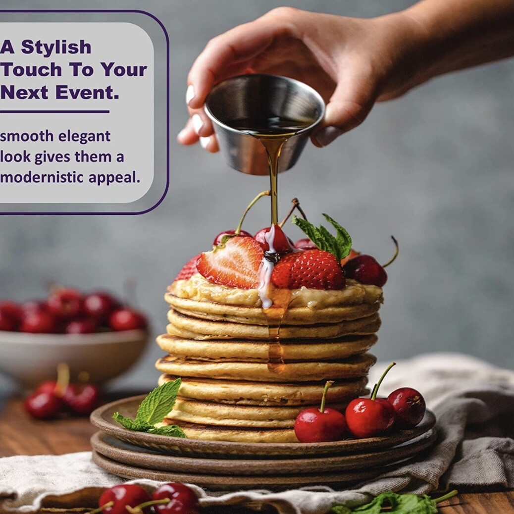 2.5 oz Sauce Cups Stainless Steel Condiment Portion Cup Dipping Sauce Cup