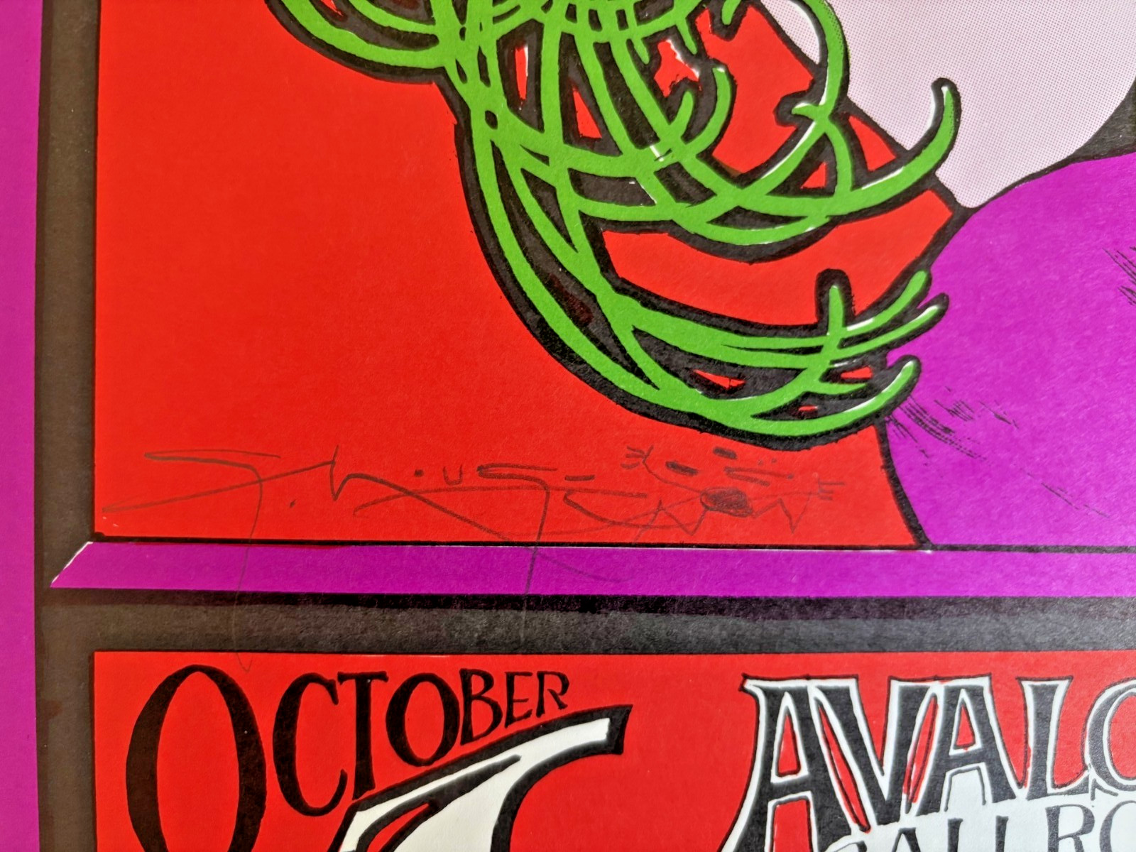 1966 Mouse Kelley Dual Signed Janis Joplin Jim Kweskin Family Dog Poster FD 29