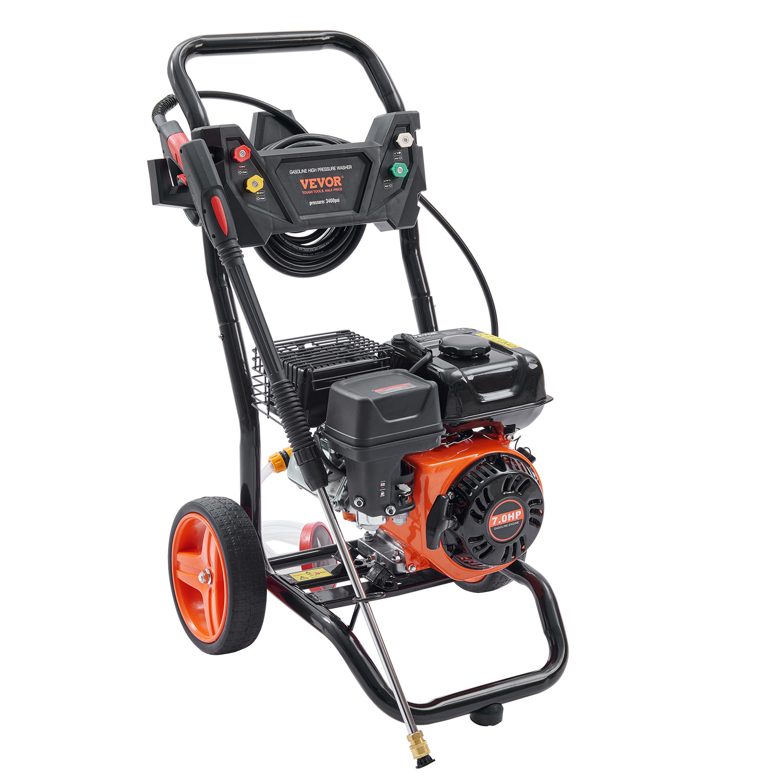 VEVOR Gas Pressure Washer Gas Powered Washer 3400 PSI 2.6 GPM 210cc 5 Nozzles