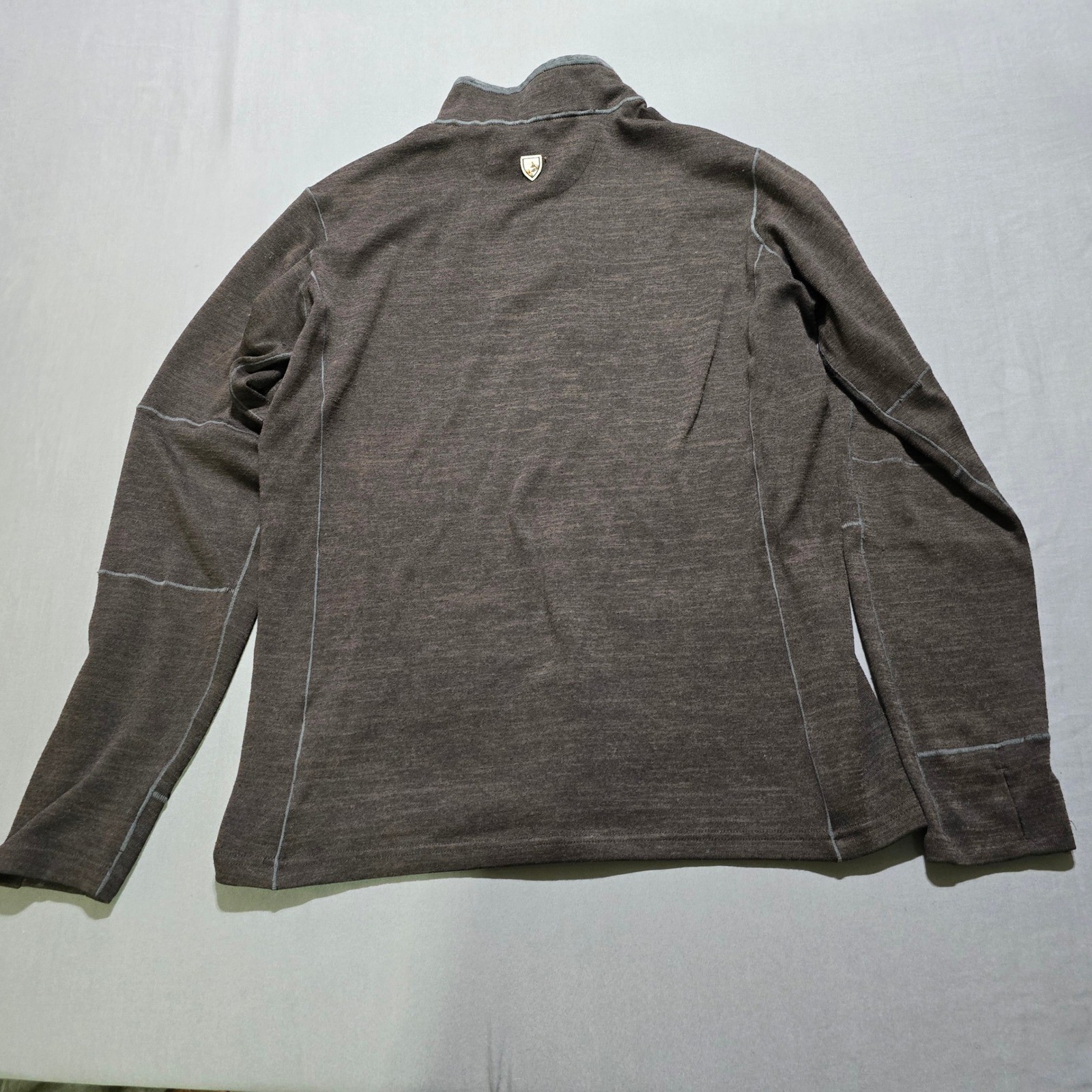 Kuhl Ryzer Mens Long Sleeve 1/4 Zip Fleece Pullover brownOutdoor Hiking medium