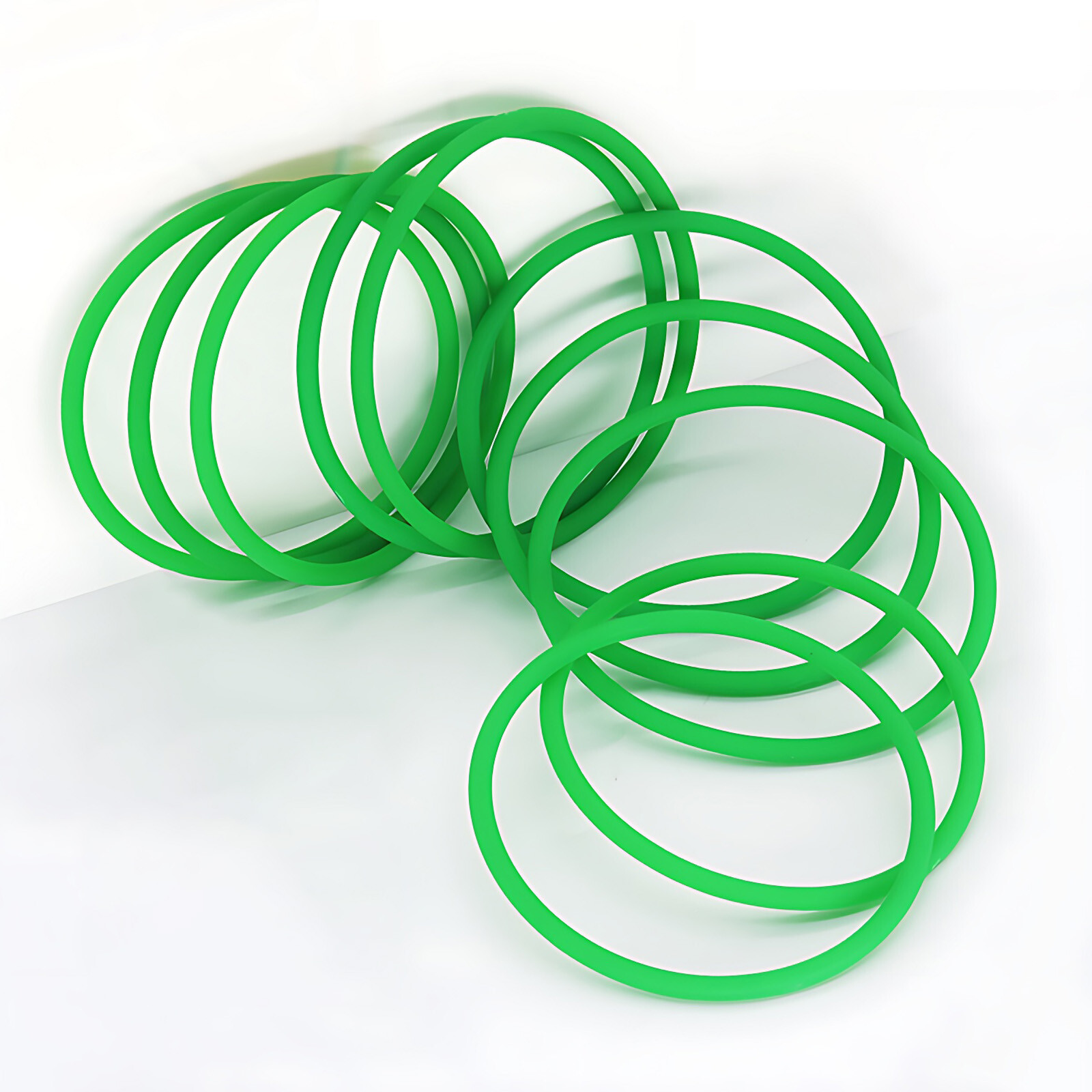 PU Green Solid Round Belt Polyurethane Close Loop Drive Belting Diameters 2-10mm