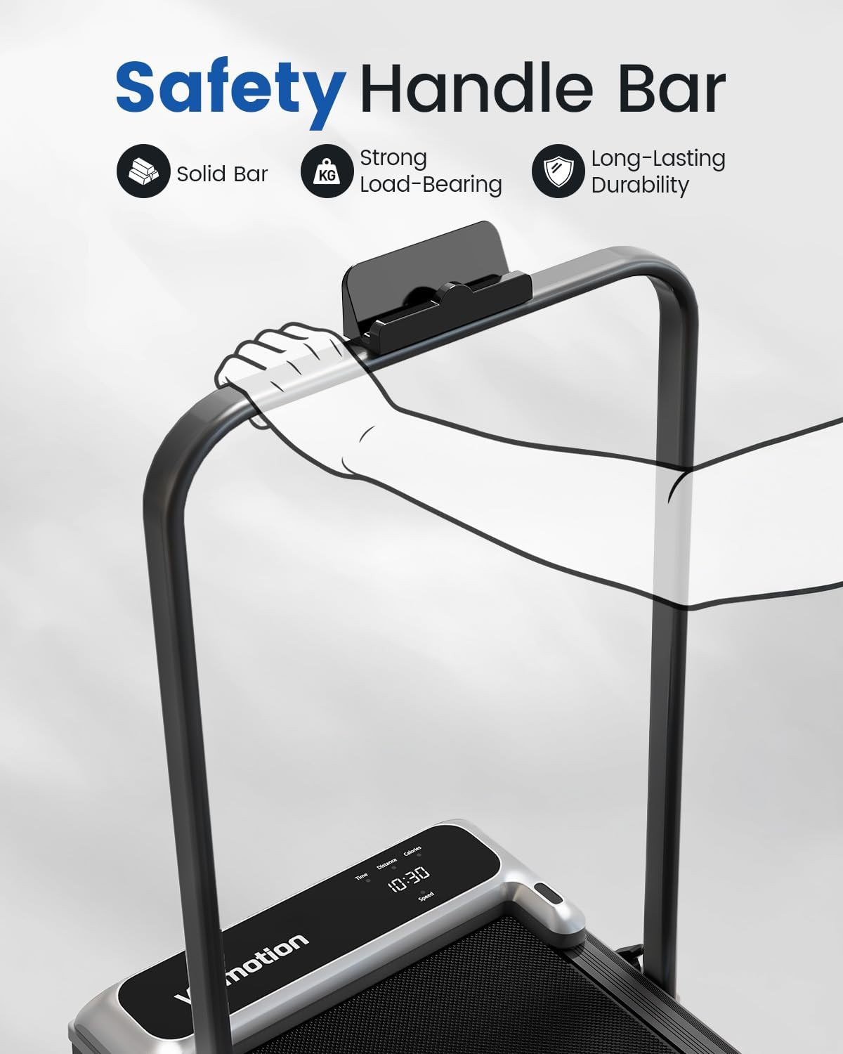 Walking Pad Treadmill with Handle Bar and Adjustable Incline, Compact Portable T