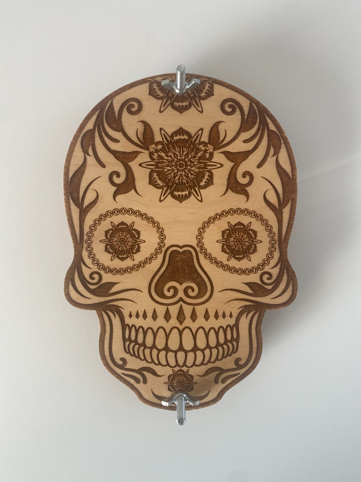 New Handmade Wooden Flower Press Skull Design | Botanical Leaf Herb Press