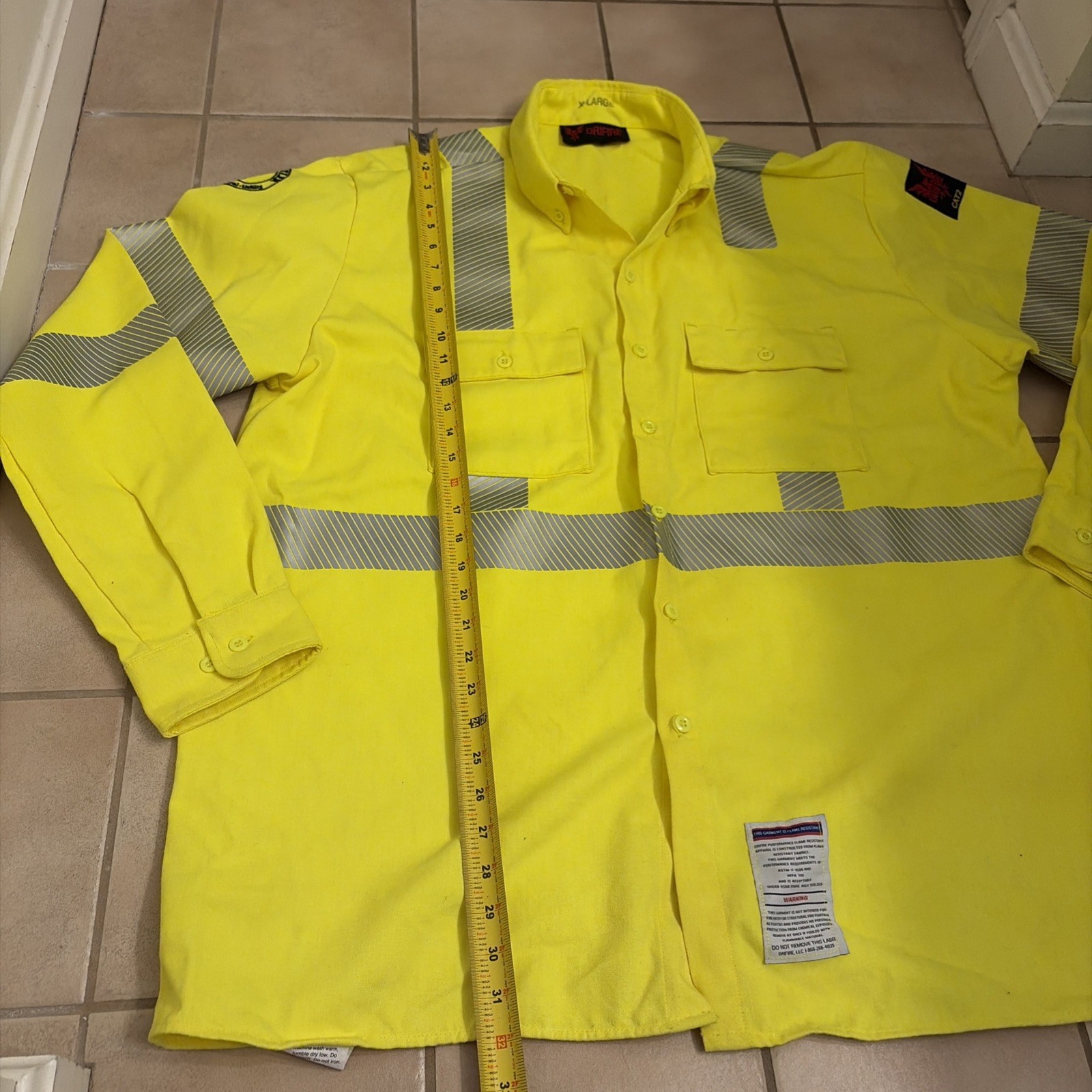 DRIFIRE Hi Vis FR Flame Resistant Reflective Hooded Yellow Jacket Shirt NWOT